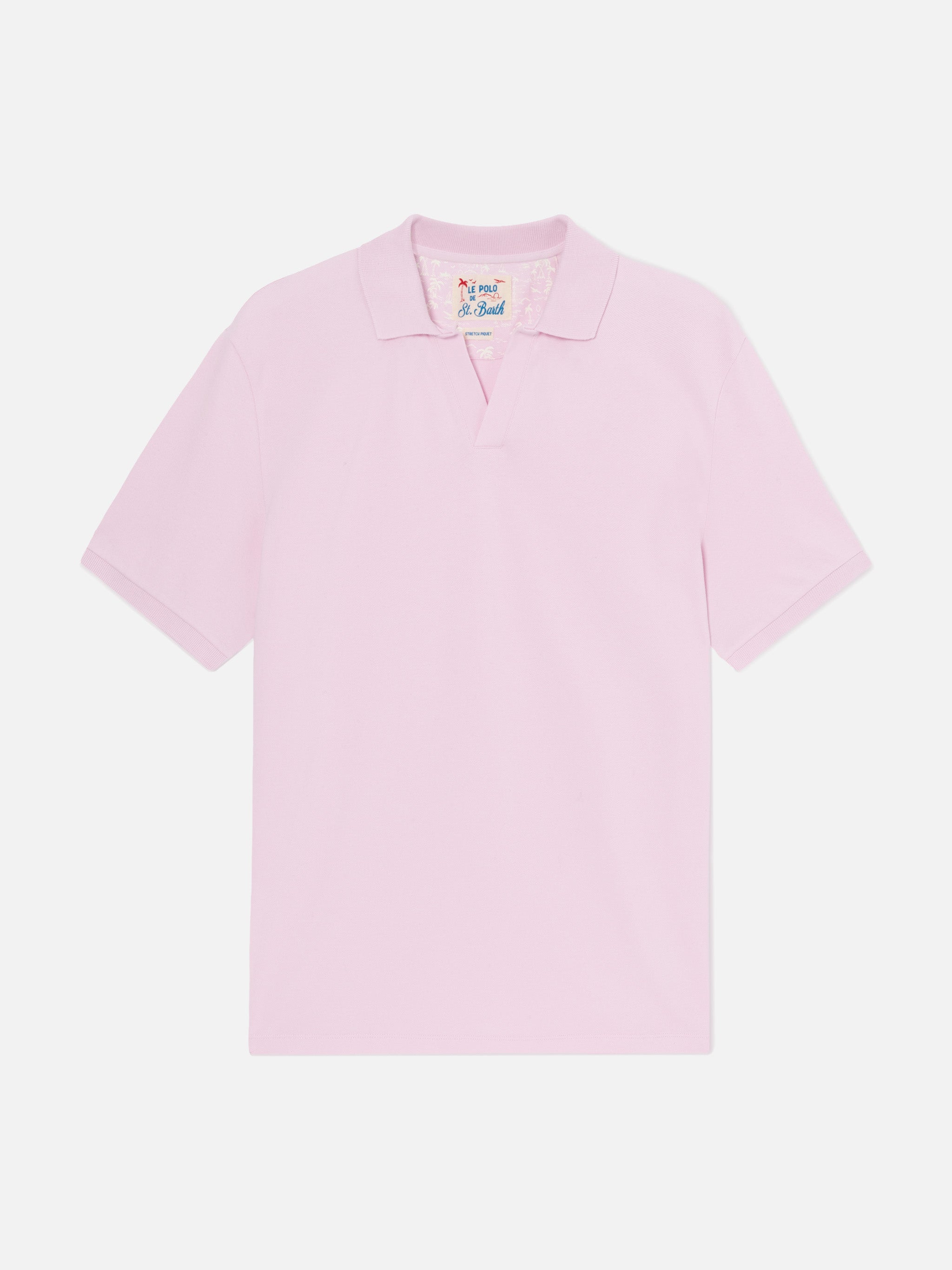 Pink Charles Polo Solid Cotton Piquet Shirt