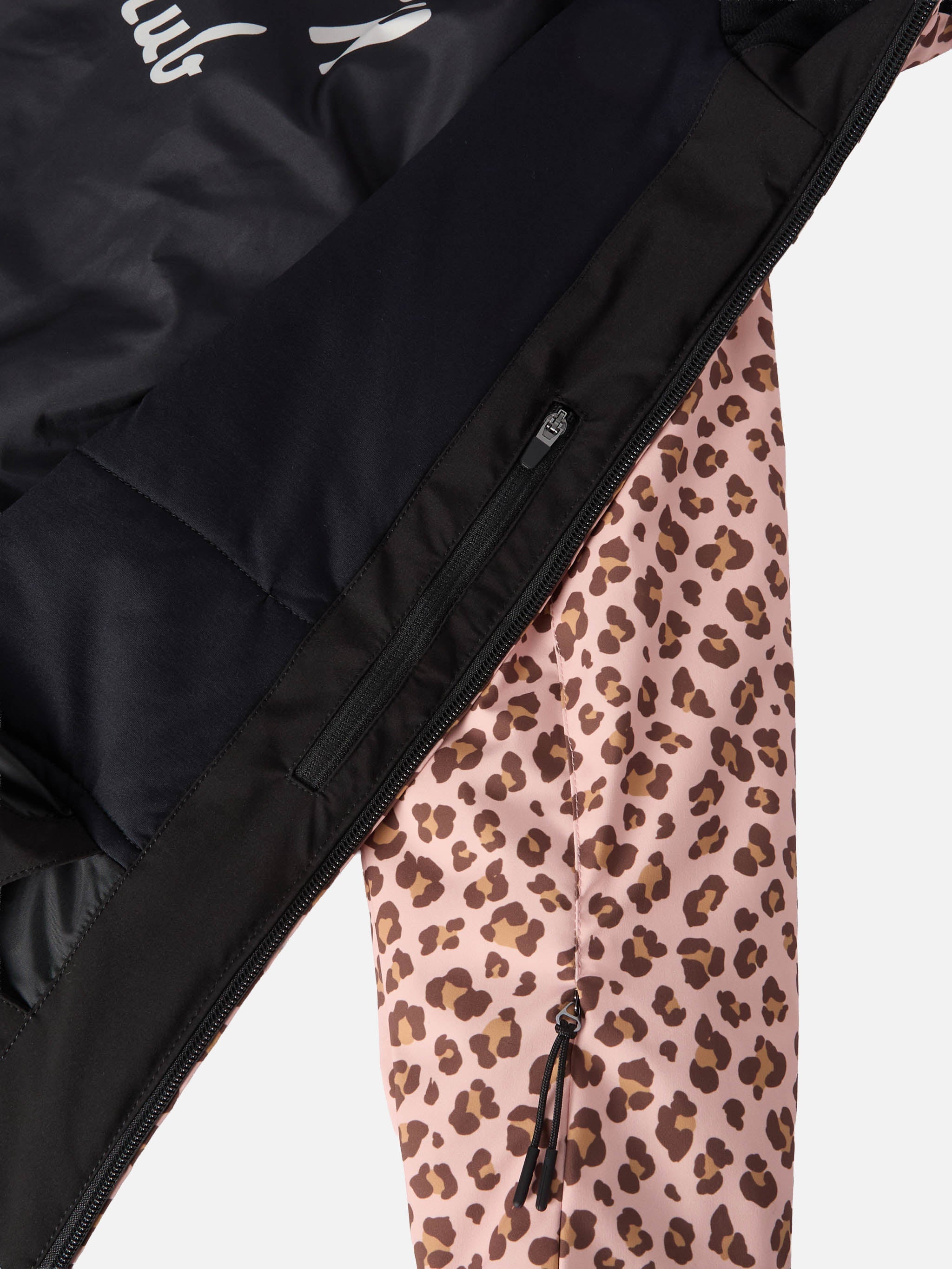 Ski Jacket Chavanette With Leopard Print Pink