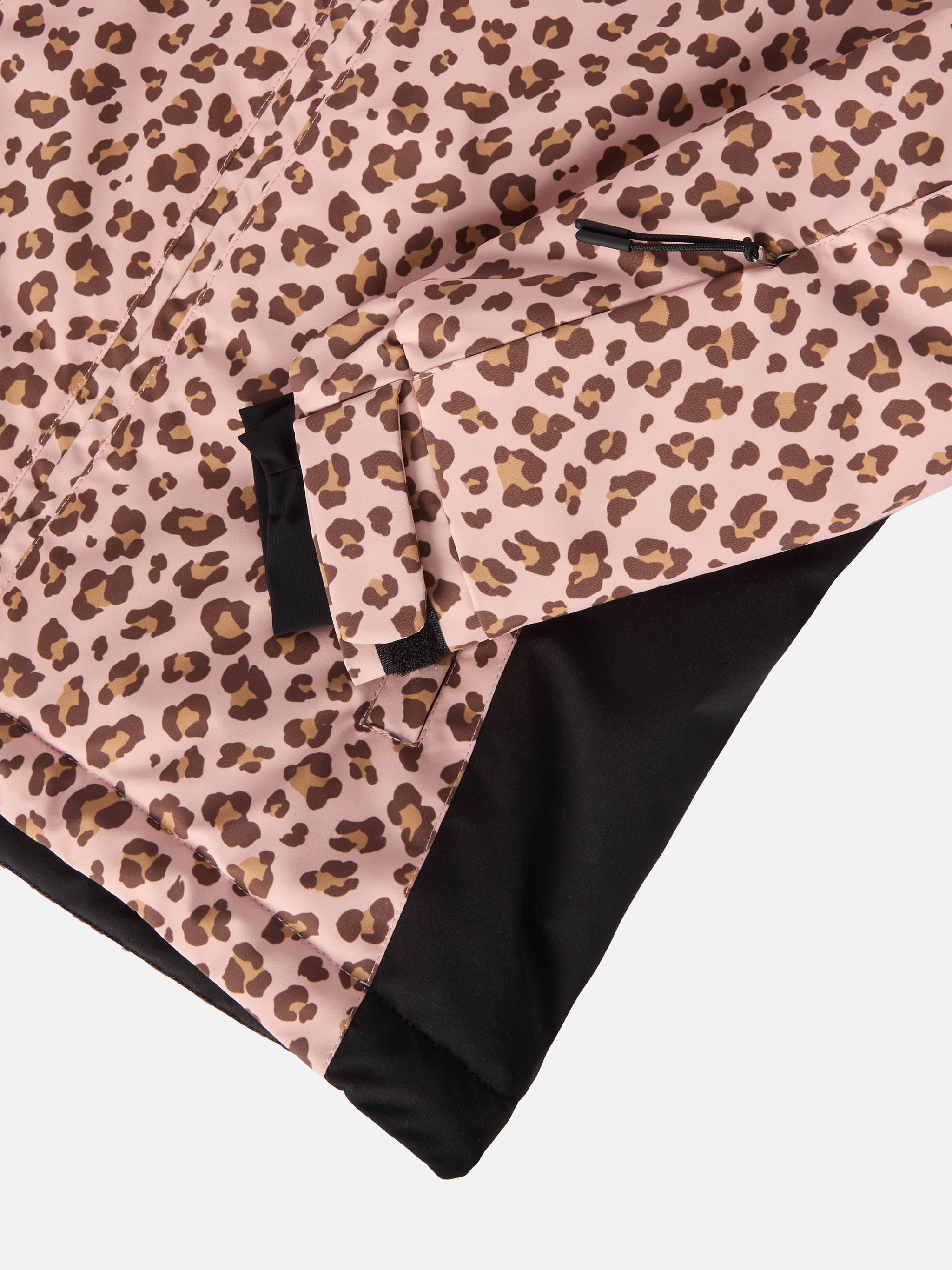 Ski Jacket Chavanette With Leopard Print Pink