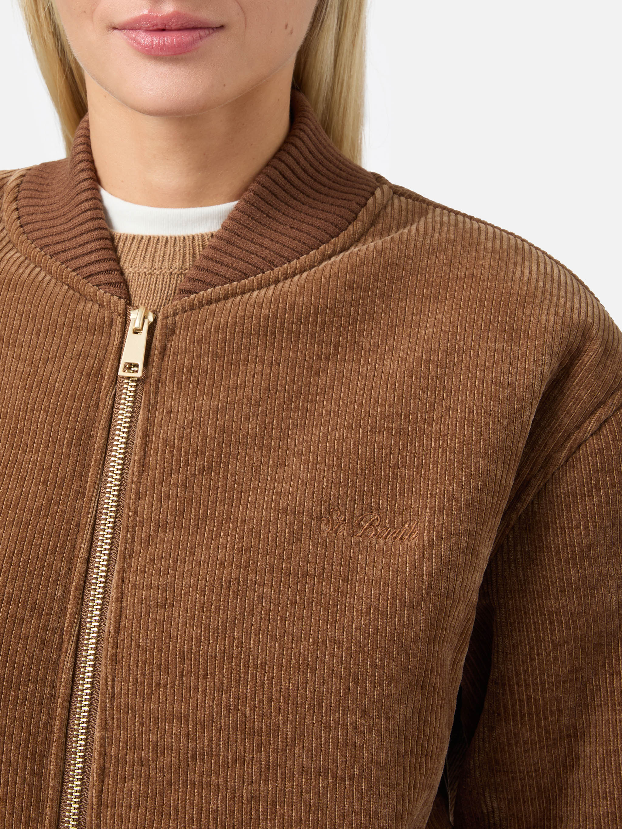 Celia Corduroy Bomber With Teddy Lining Brown Jacket