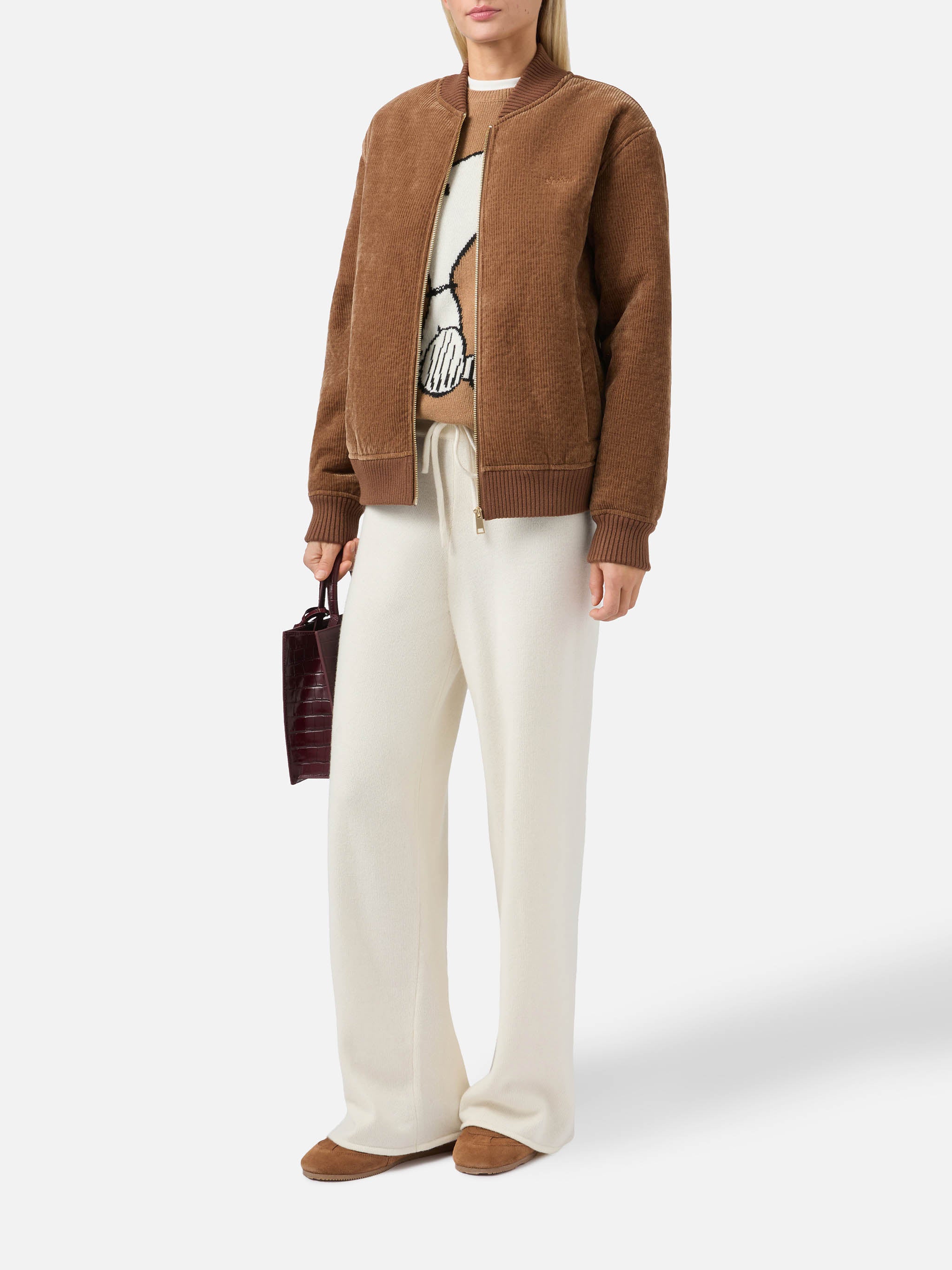 Celia Corduroy Bomber With Teddy Lining Brown Jacket