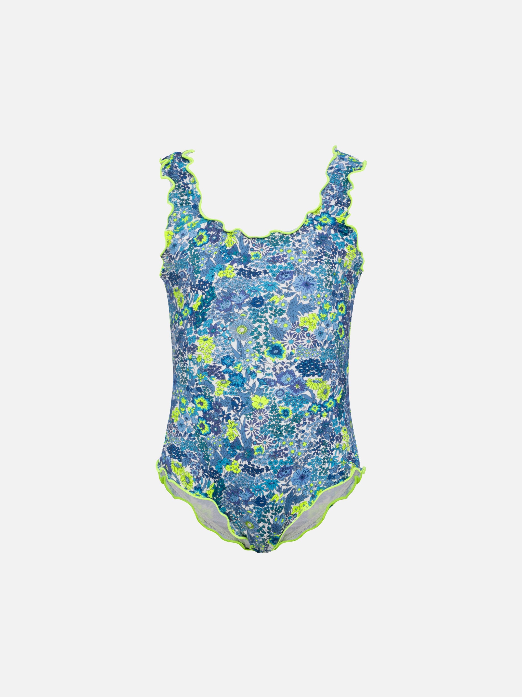 Clio One-Piece Swimsuit With Margaret Annie Print | Made Liberty Fabric Blue One Piece