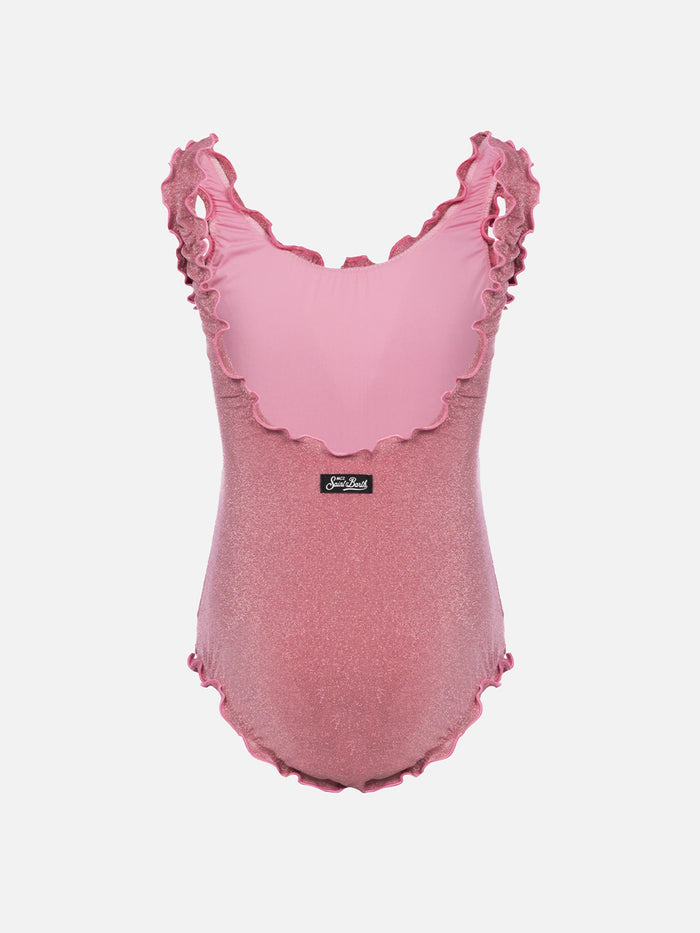 Clio Lurex One-Piece Swimsuit With Contrast Frill __single__ One Piece
