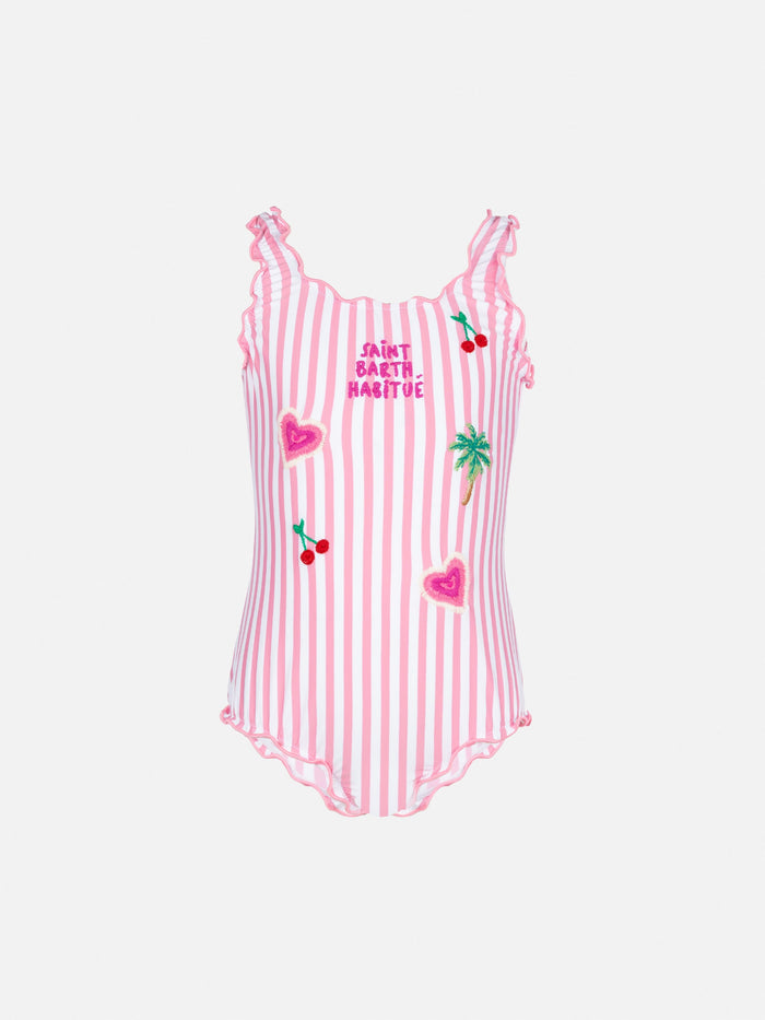 Clio One-Piece Swimsuit With Pink Striped Print __single__ One Piece