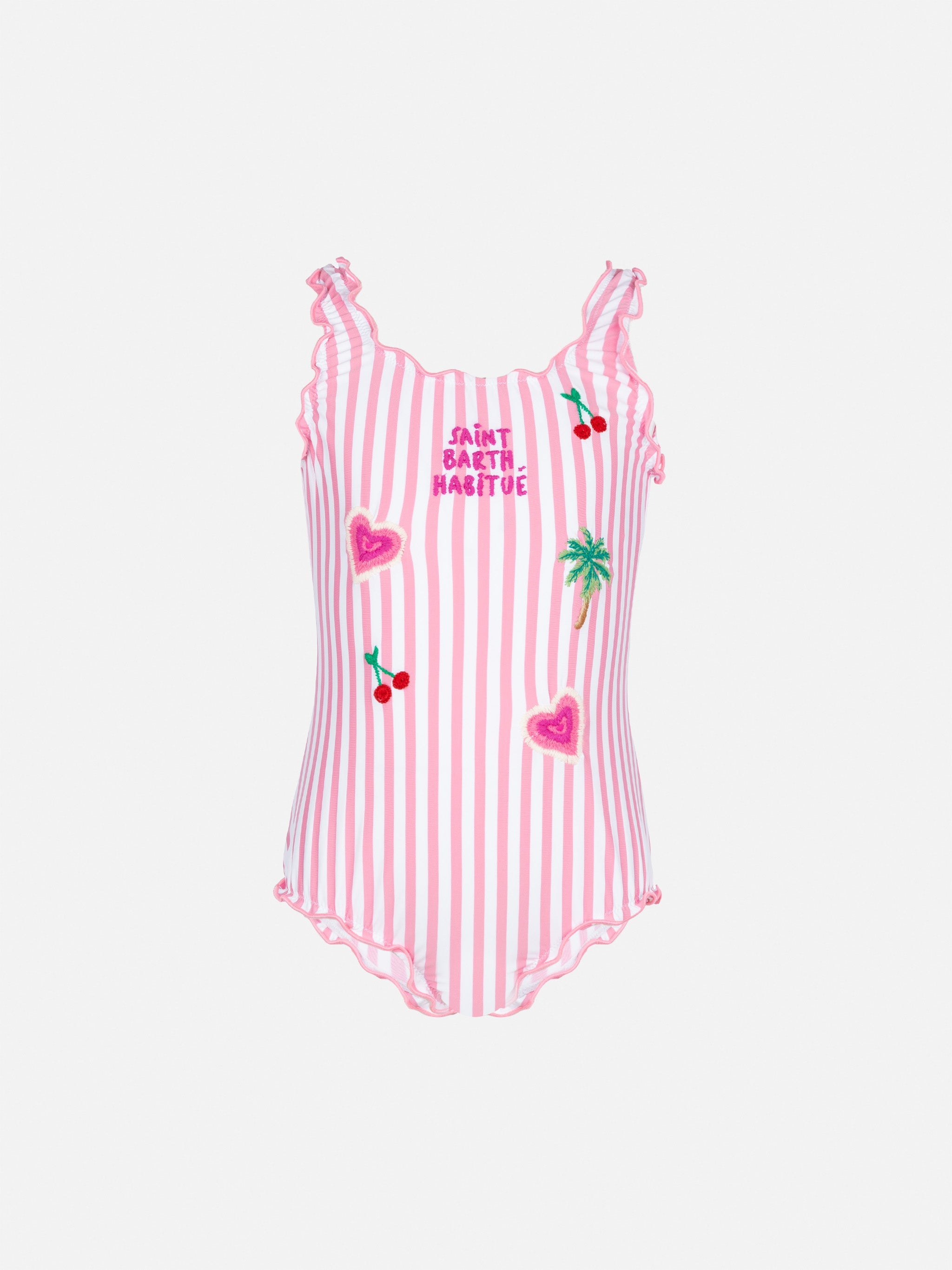 Clio One-Piece Swimsuit With Pink Striped Print One Piece