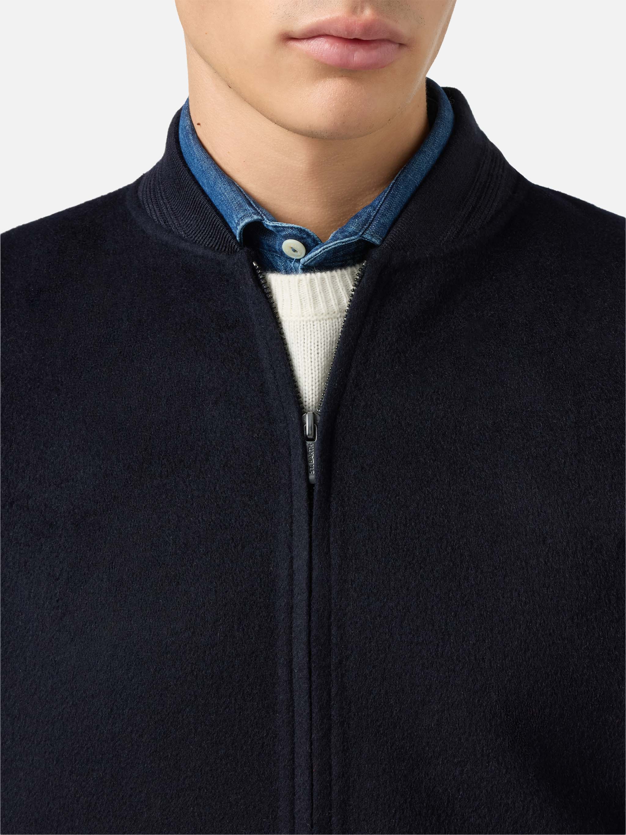 Unlined Camden Wool Bomber Blue Jacket