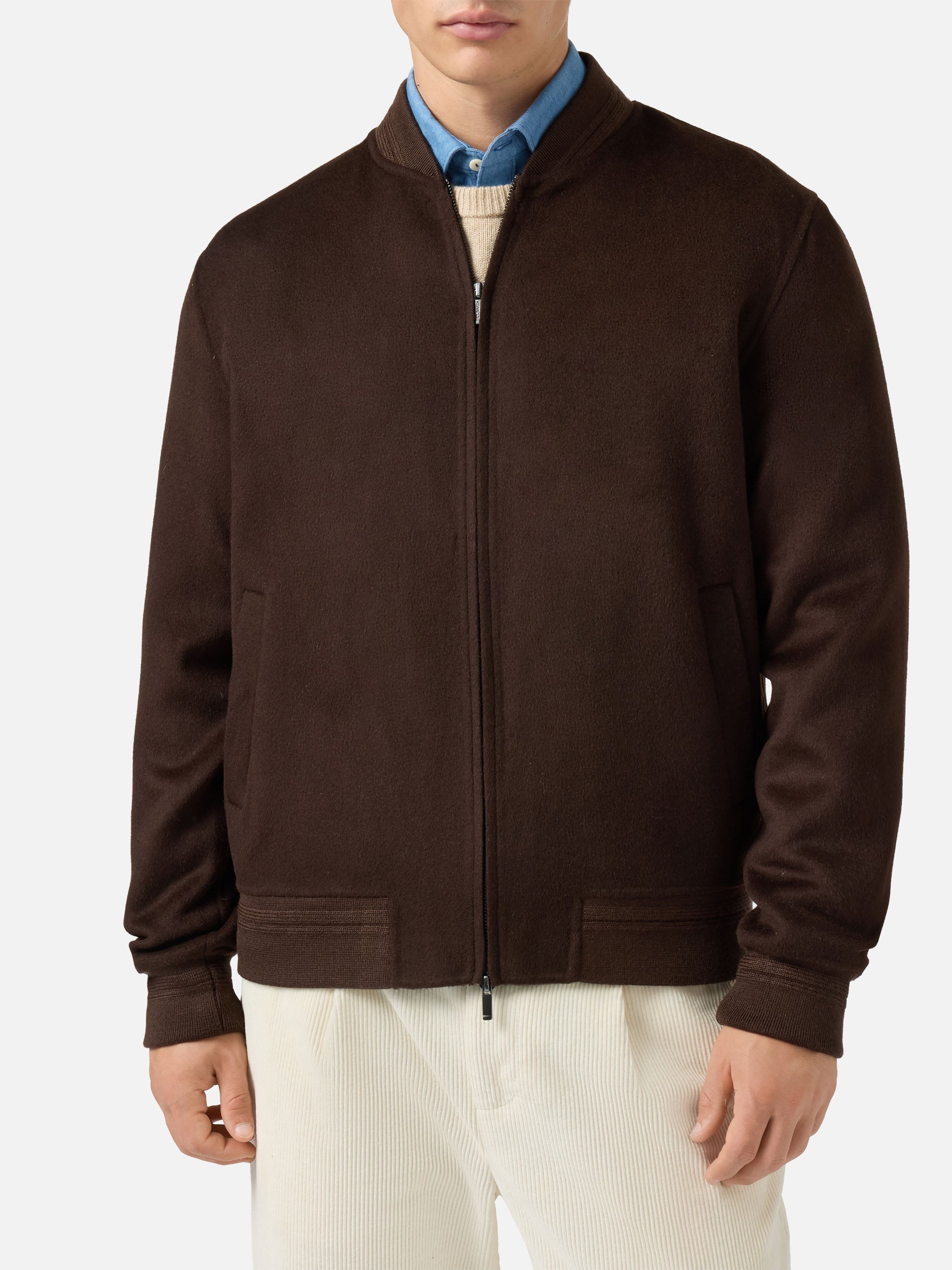 Unlined Camden Wool Bomber Brown Jacket