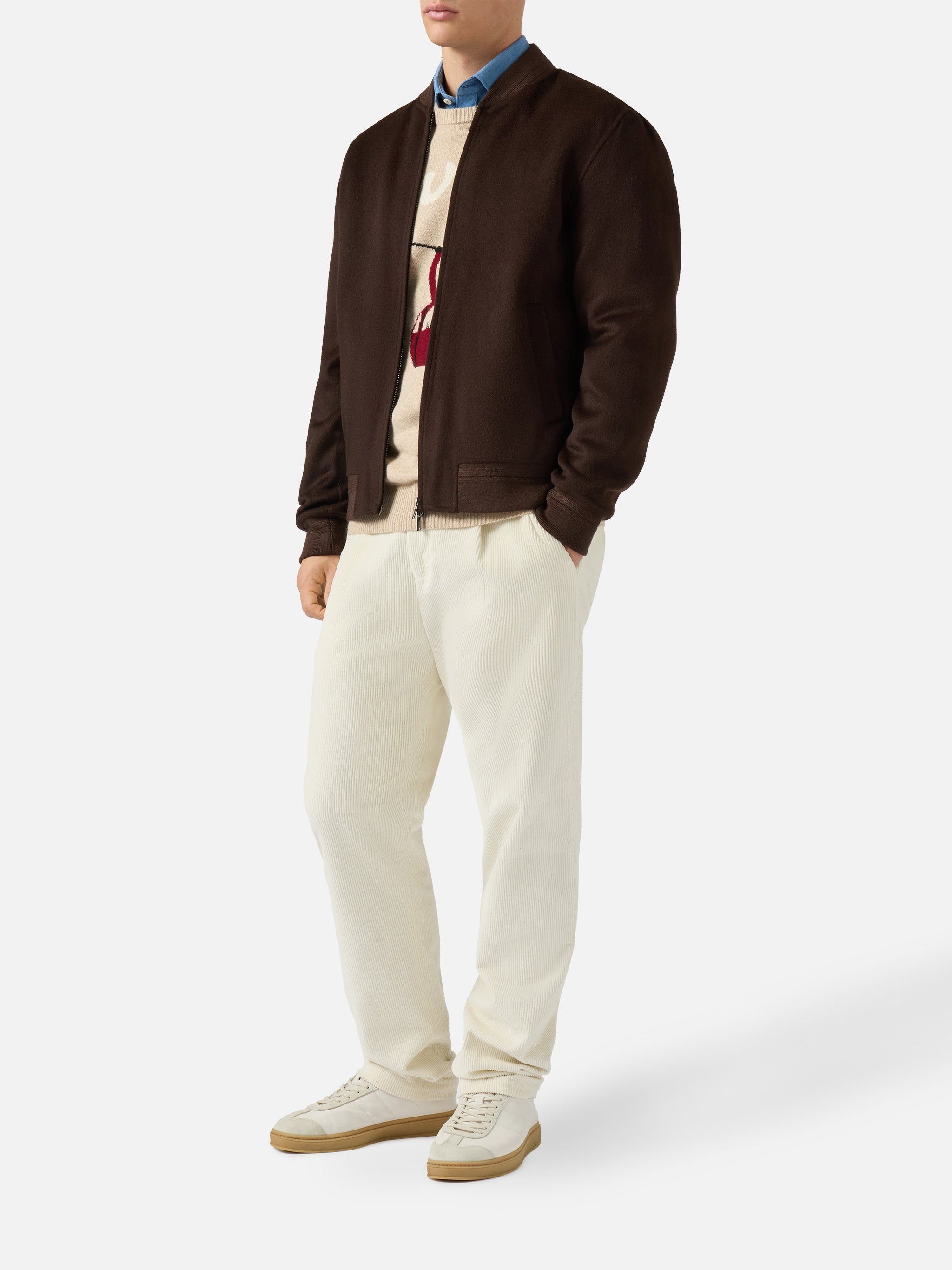 Unlined Camden Wool Bomber Brown Jacket