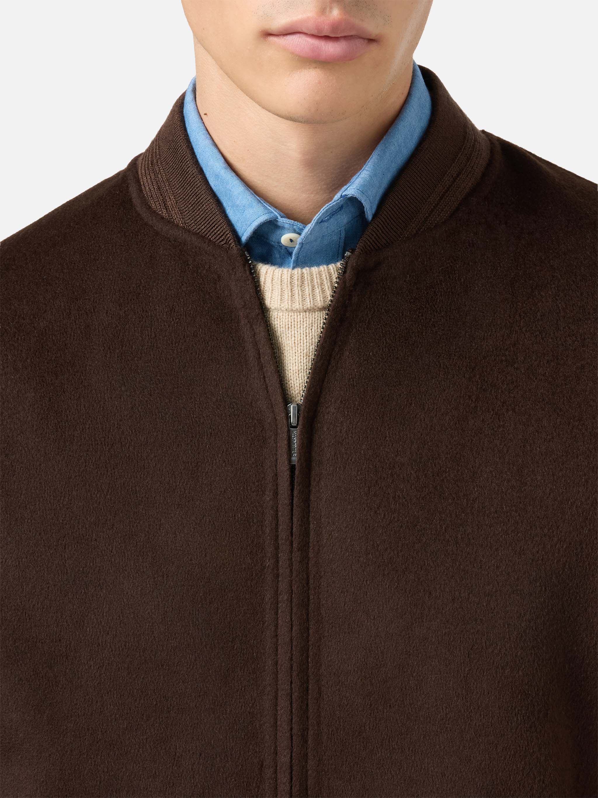 Unlined Camden Wool Bomber Brown Jacket