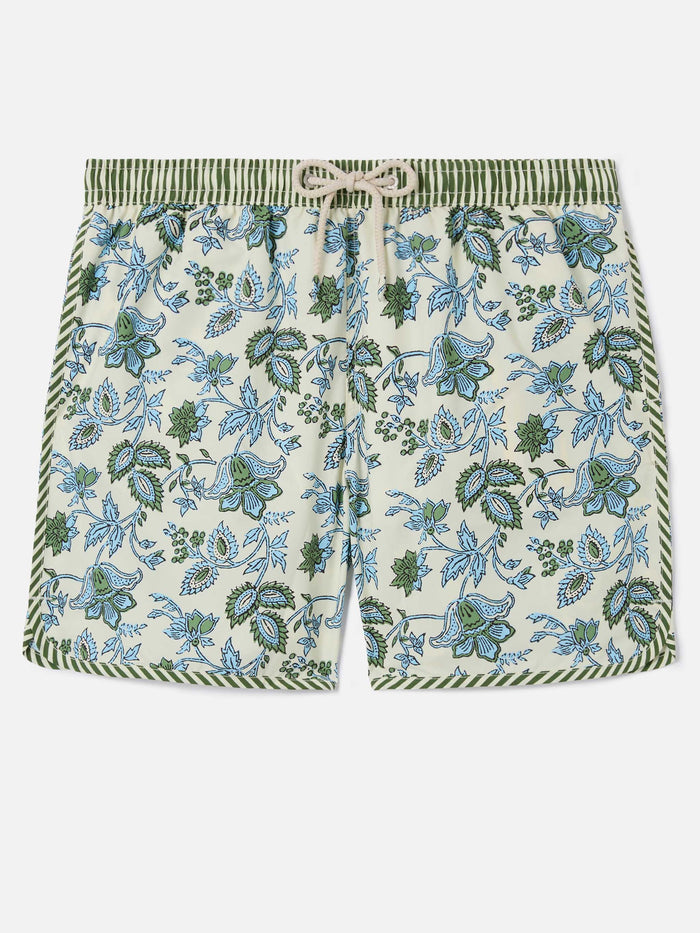Comporta Swim Shorts With Floral Print White Swimshort