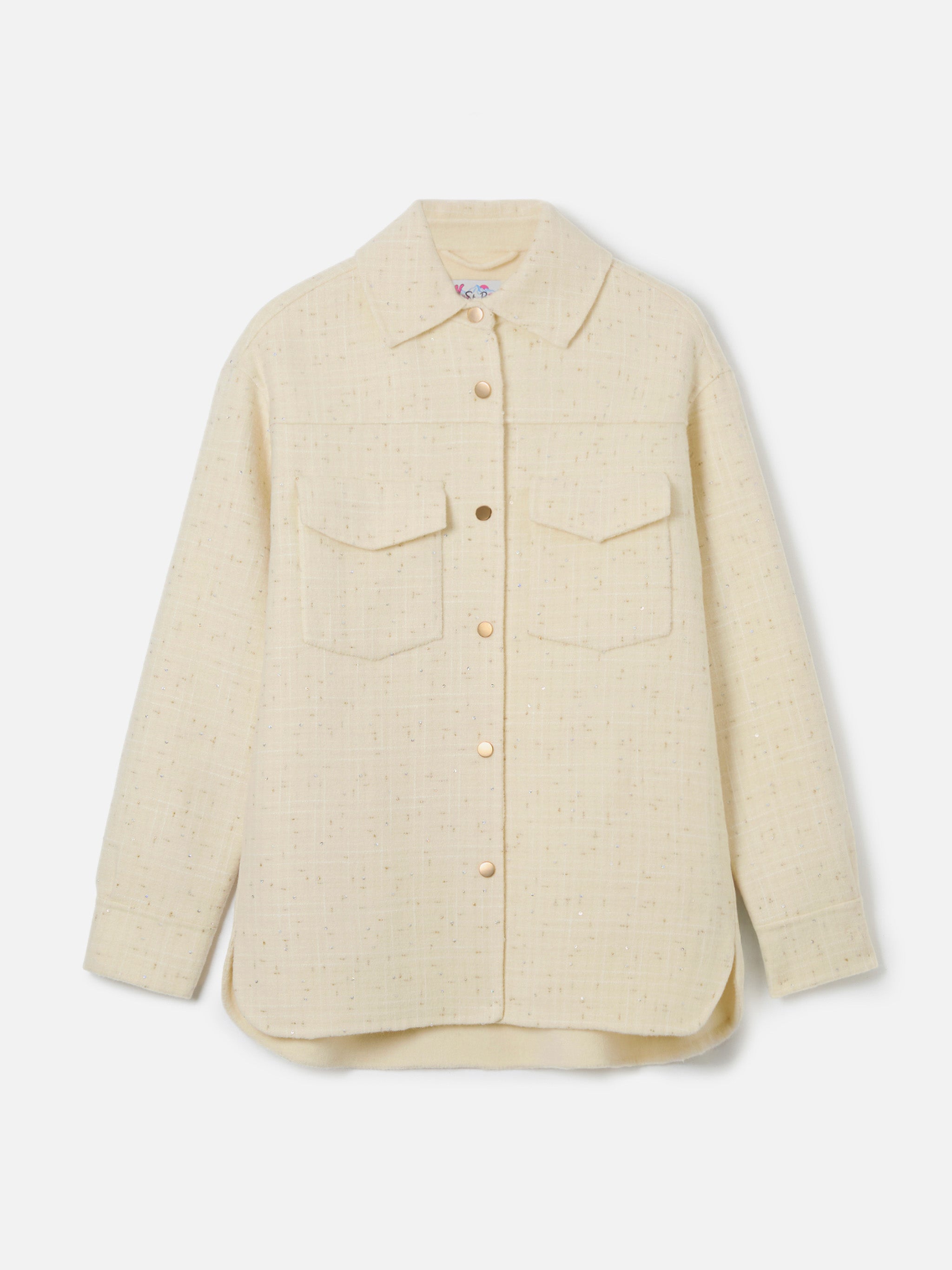 Chantel White Tweed Jacket With Sequins