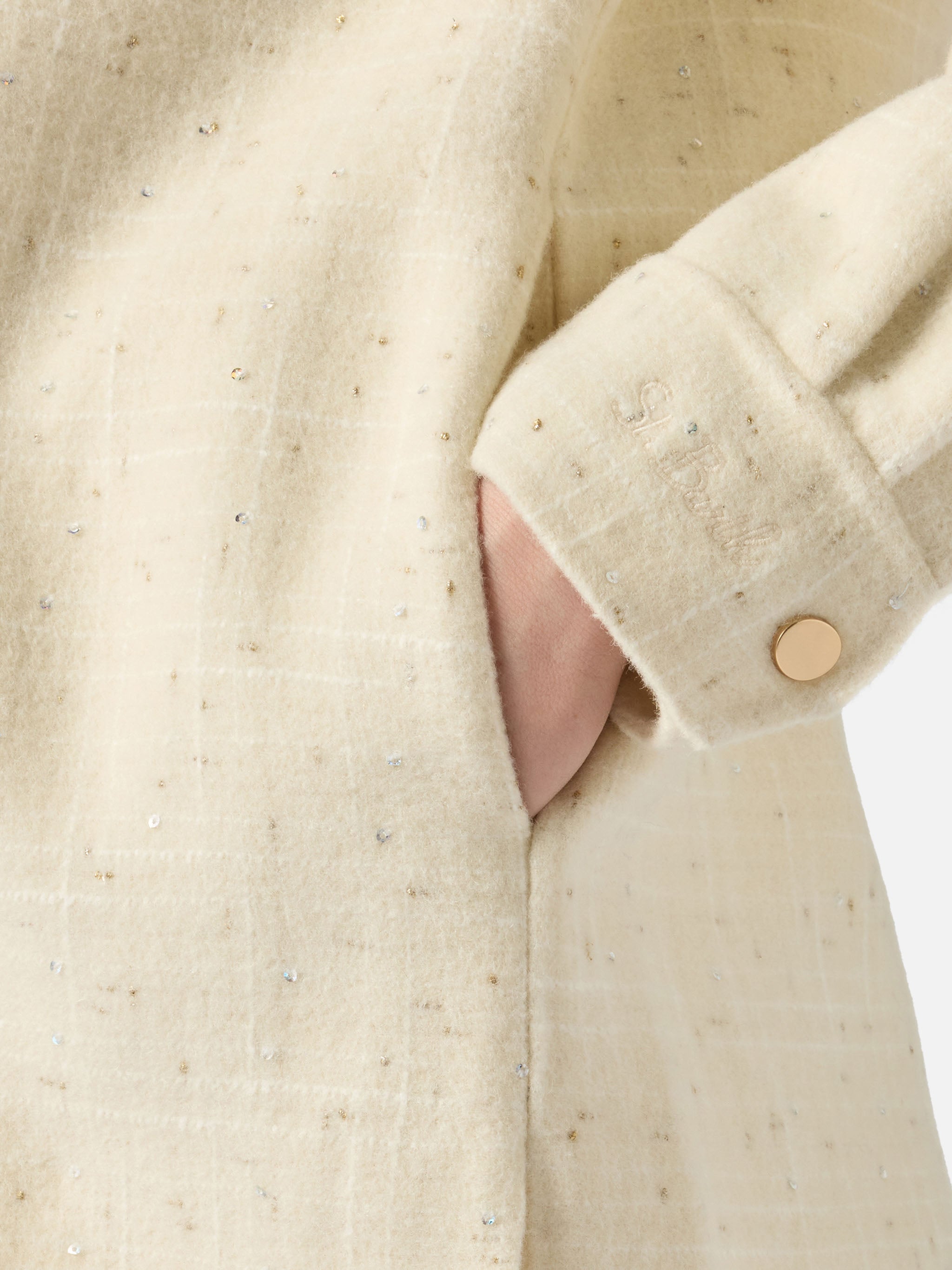 Chantel White Tweed Jacket With Sequins