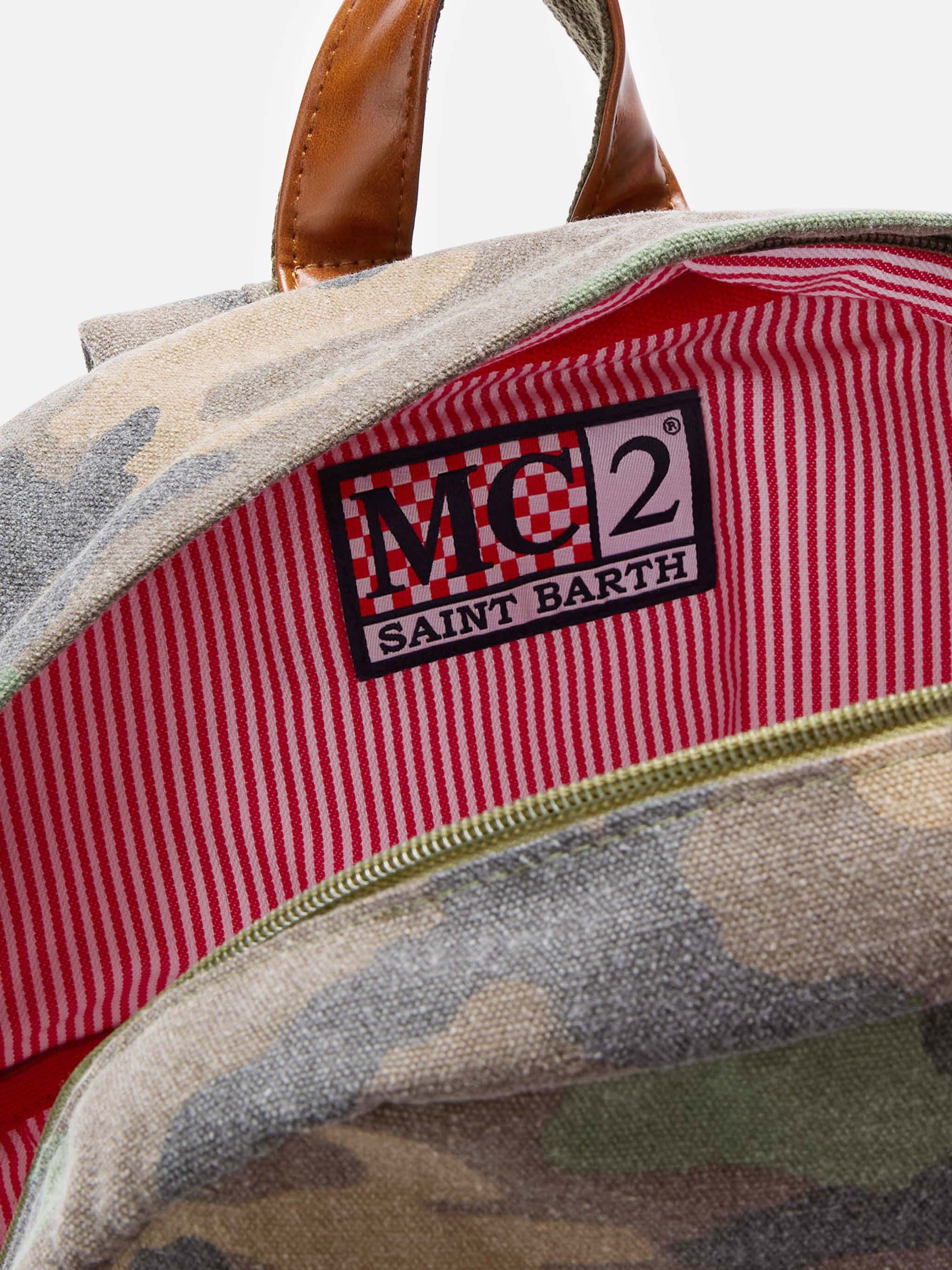 Cody Canvas Backpack With Camouflage Print Green