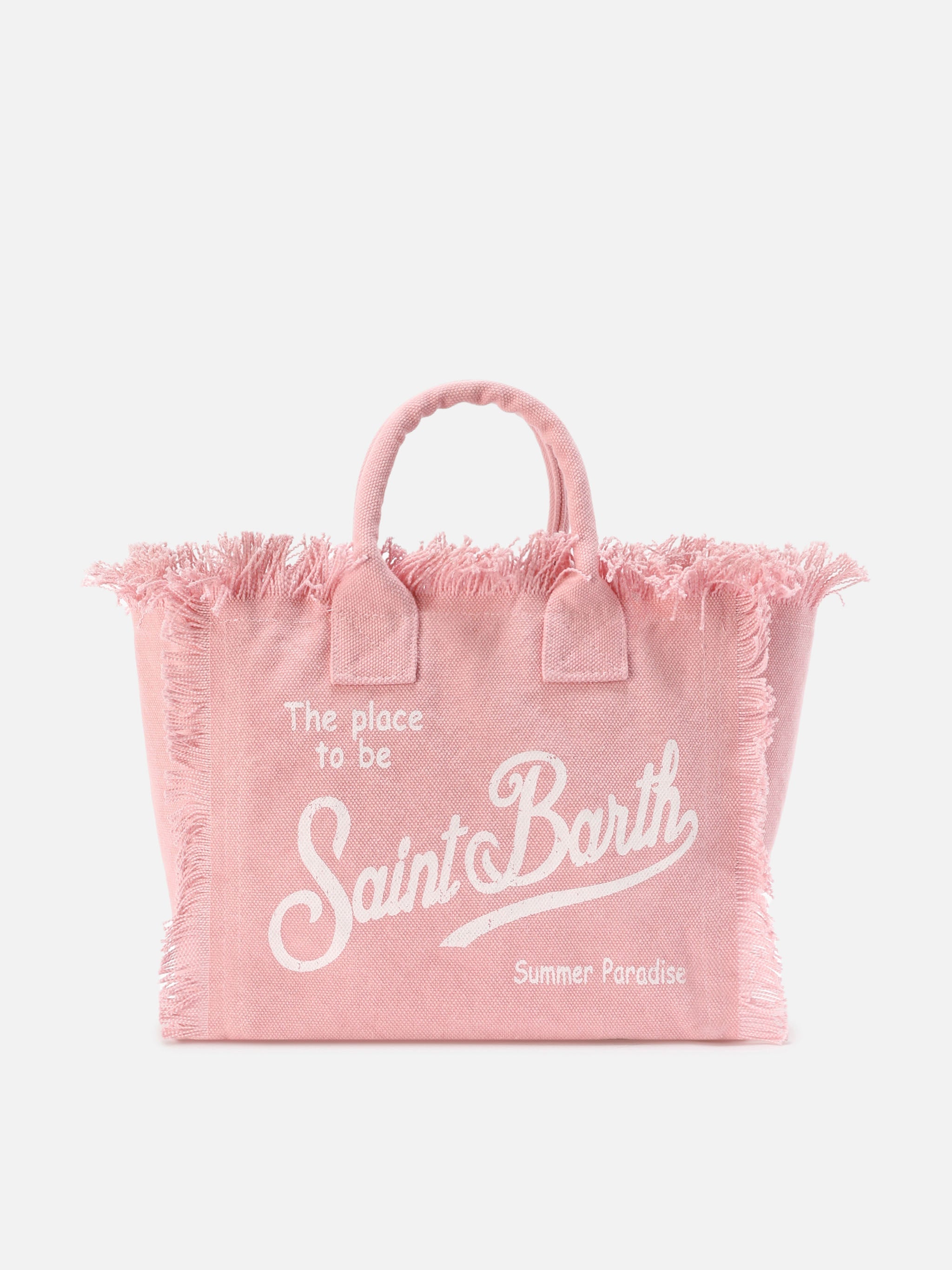 Pink Canvas Colette Bag With Fringes