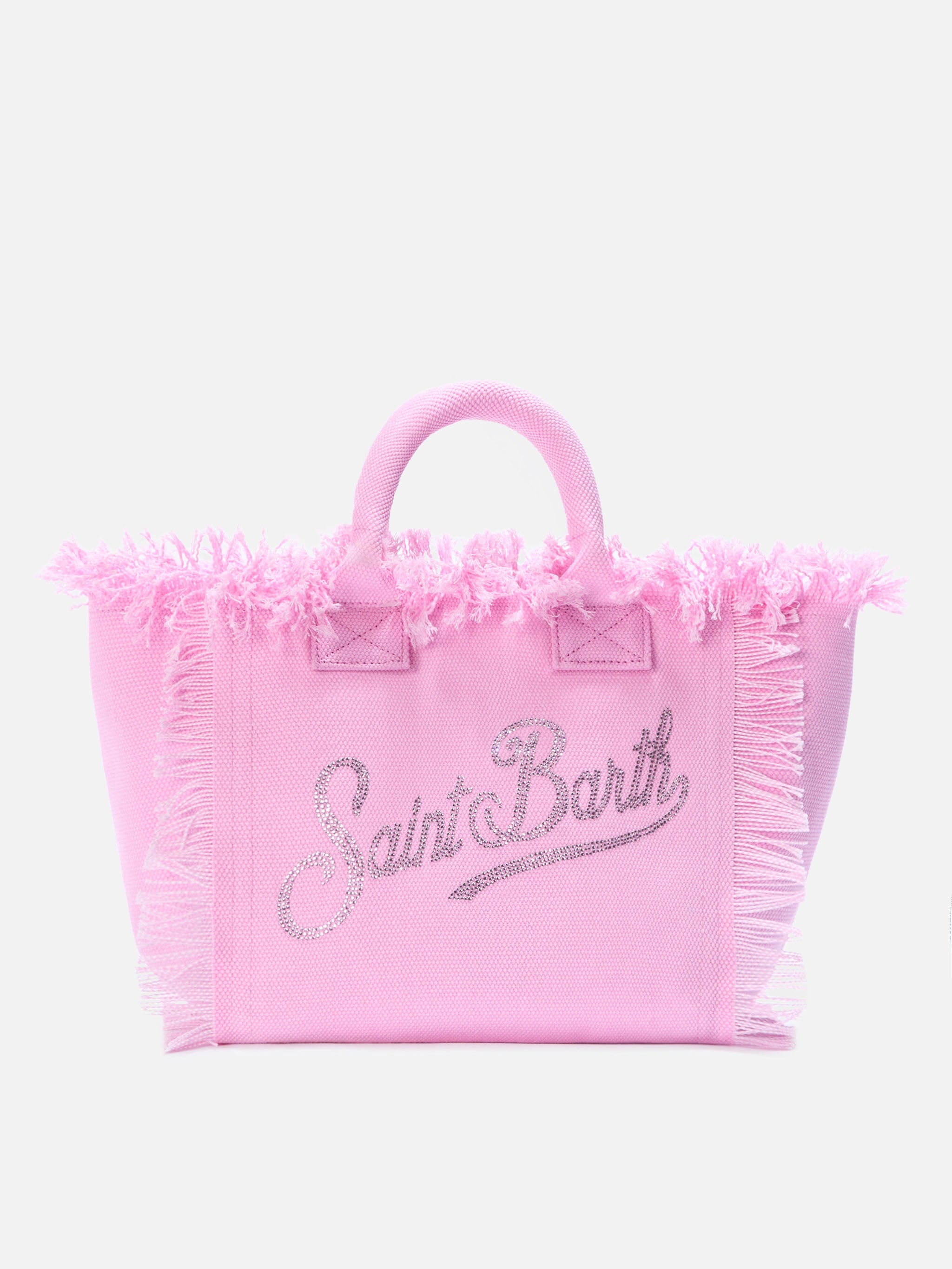 Pink Canvas Colette Bag With Rhinestone Logo