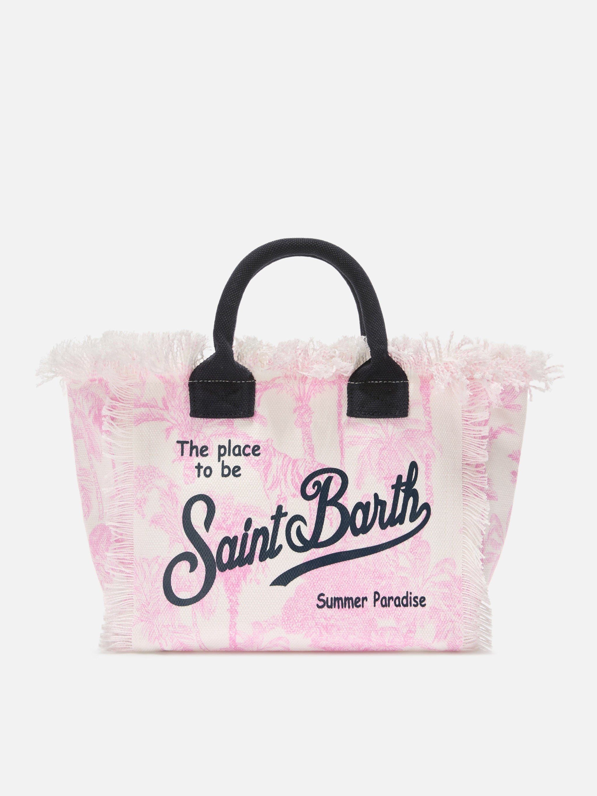 Colette Canvas Bag With Pink Toile De Jouy Print
