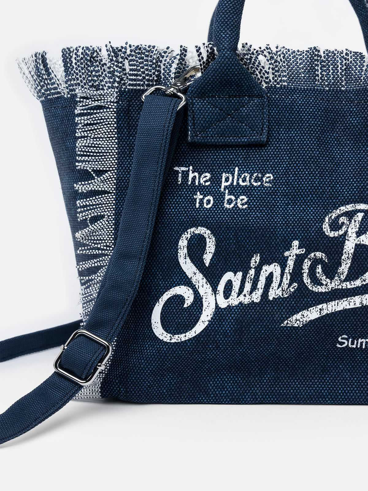 Colette Indigo Cotton Canvas Handbag Blue Bag
