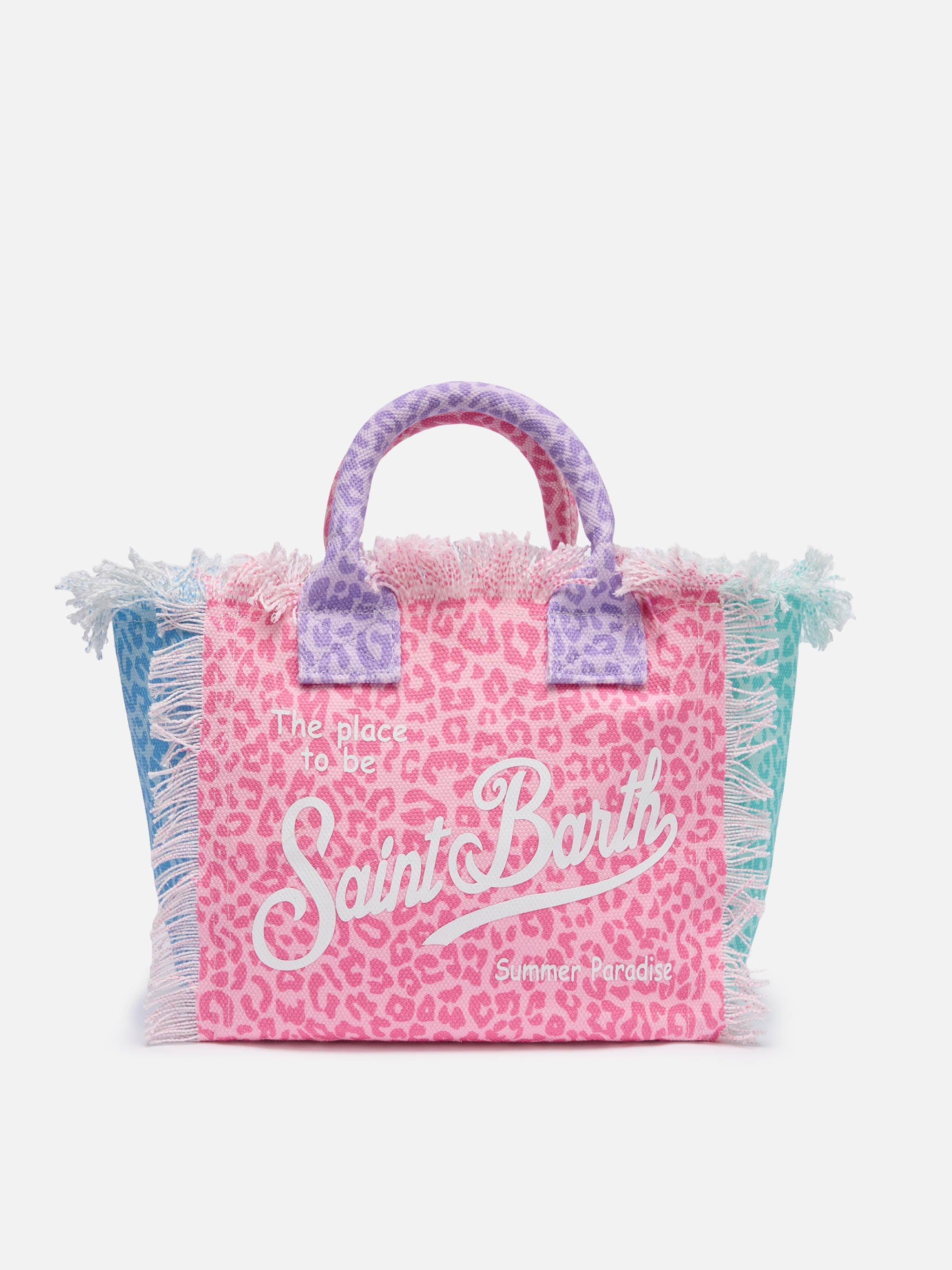 Colette Cotton Canvas Handbag With Multicolor Animalier Print Bag