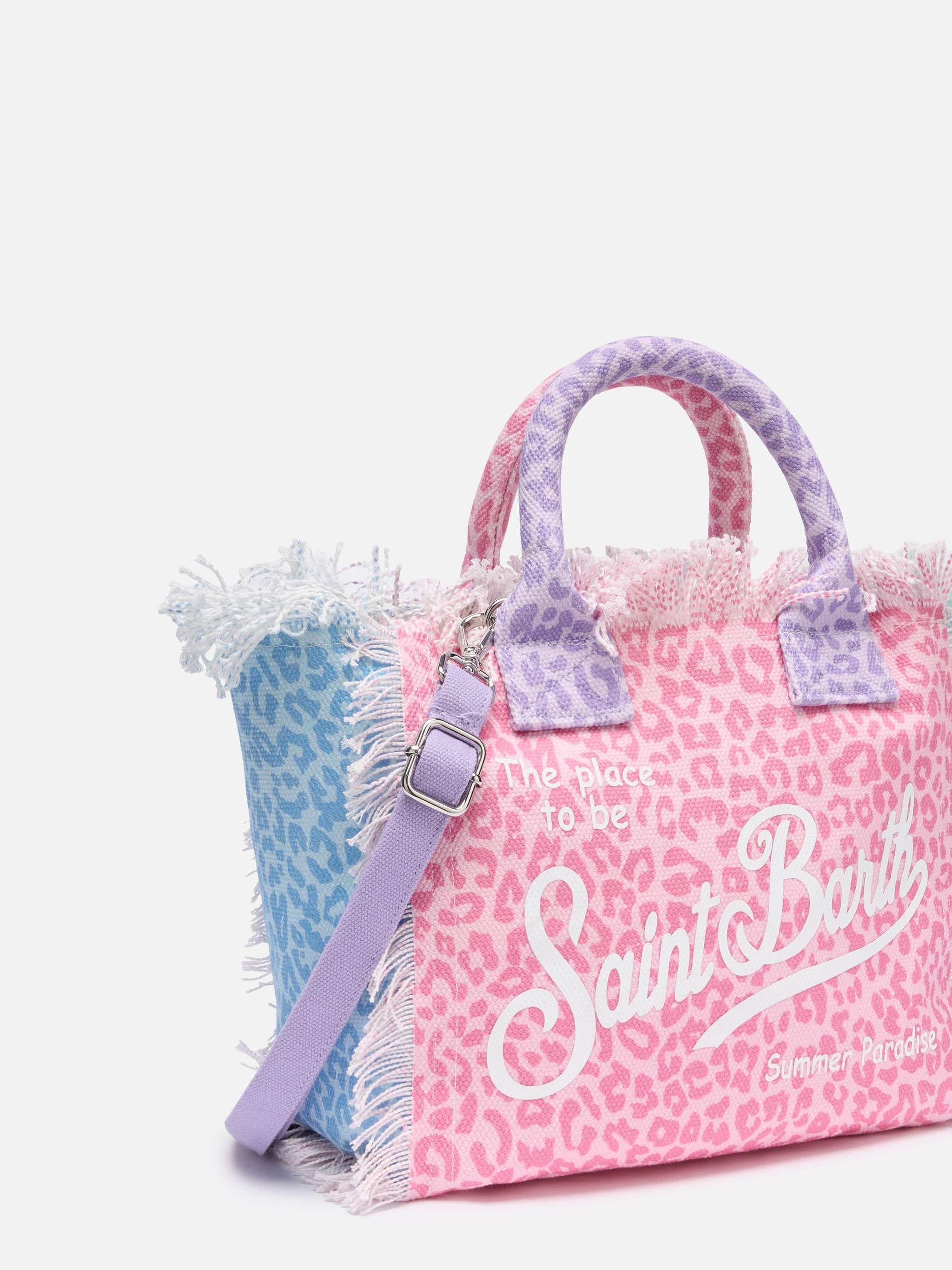 Colette Cotton Canvas Handbag With Multicolor Animalier Print Bag