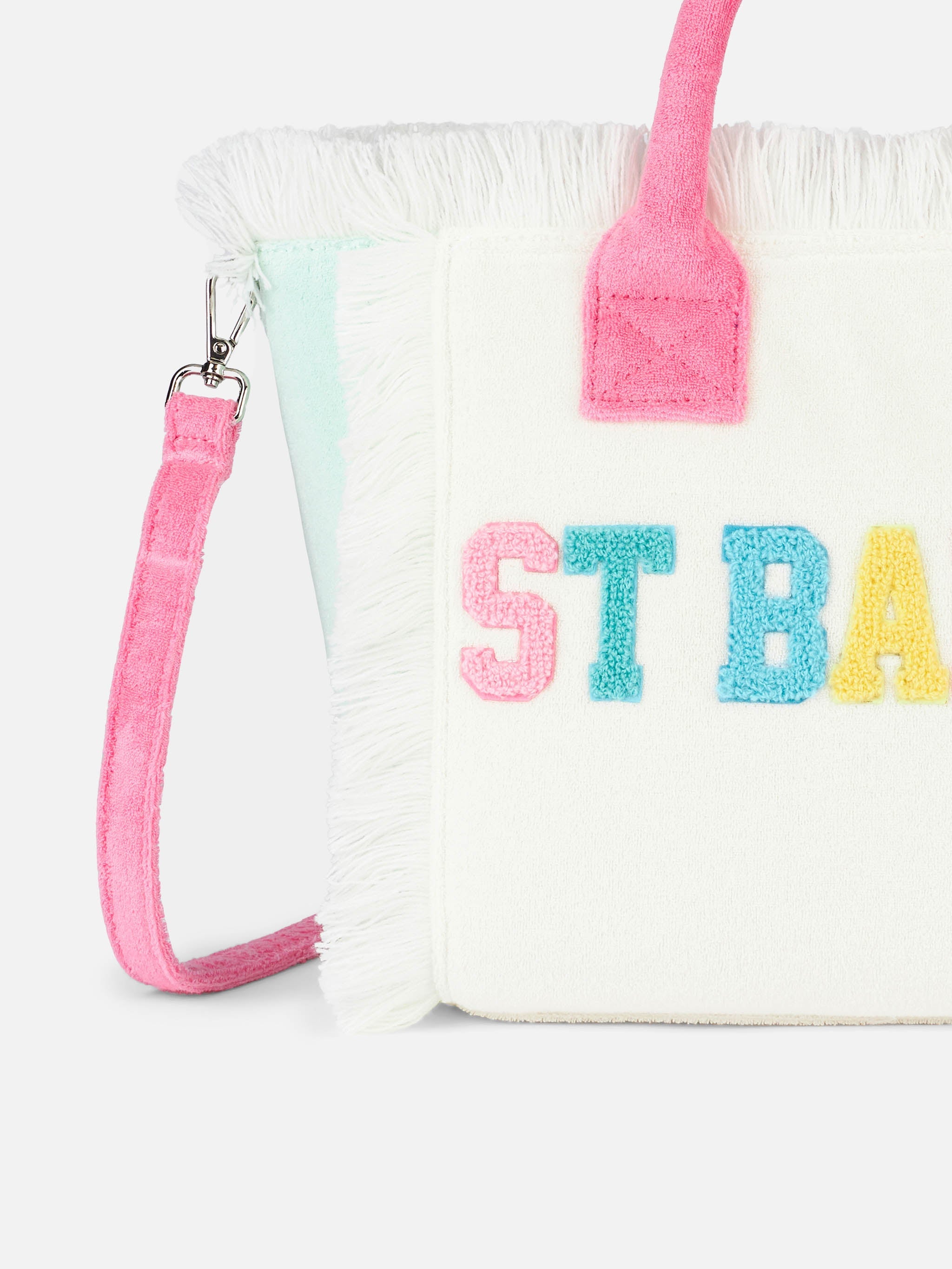 Terry Multicolor Patch Colette Sponge Handbag White Bag