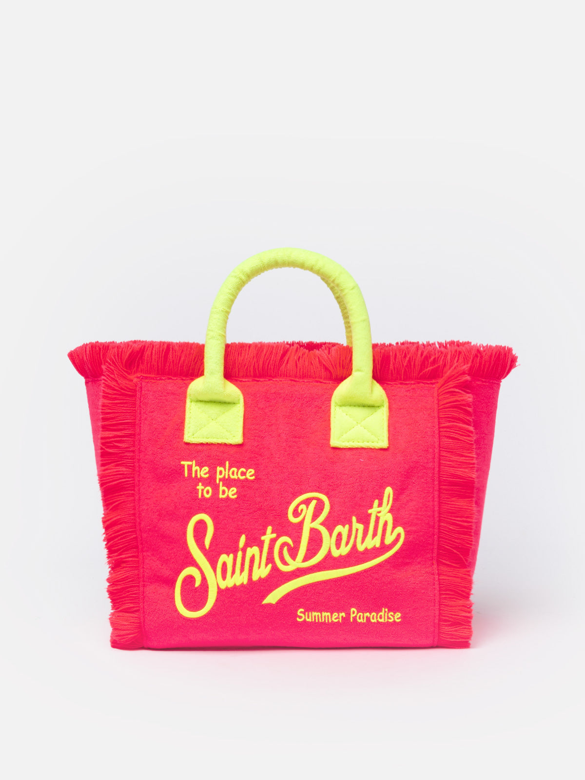 Colette Fuchsia Terry Handbag With Saint Barth Logo Pink Bag