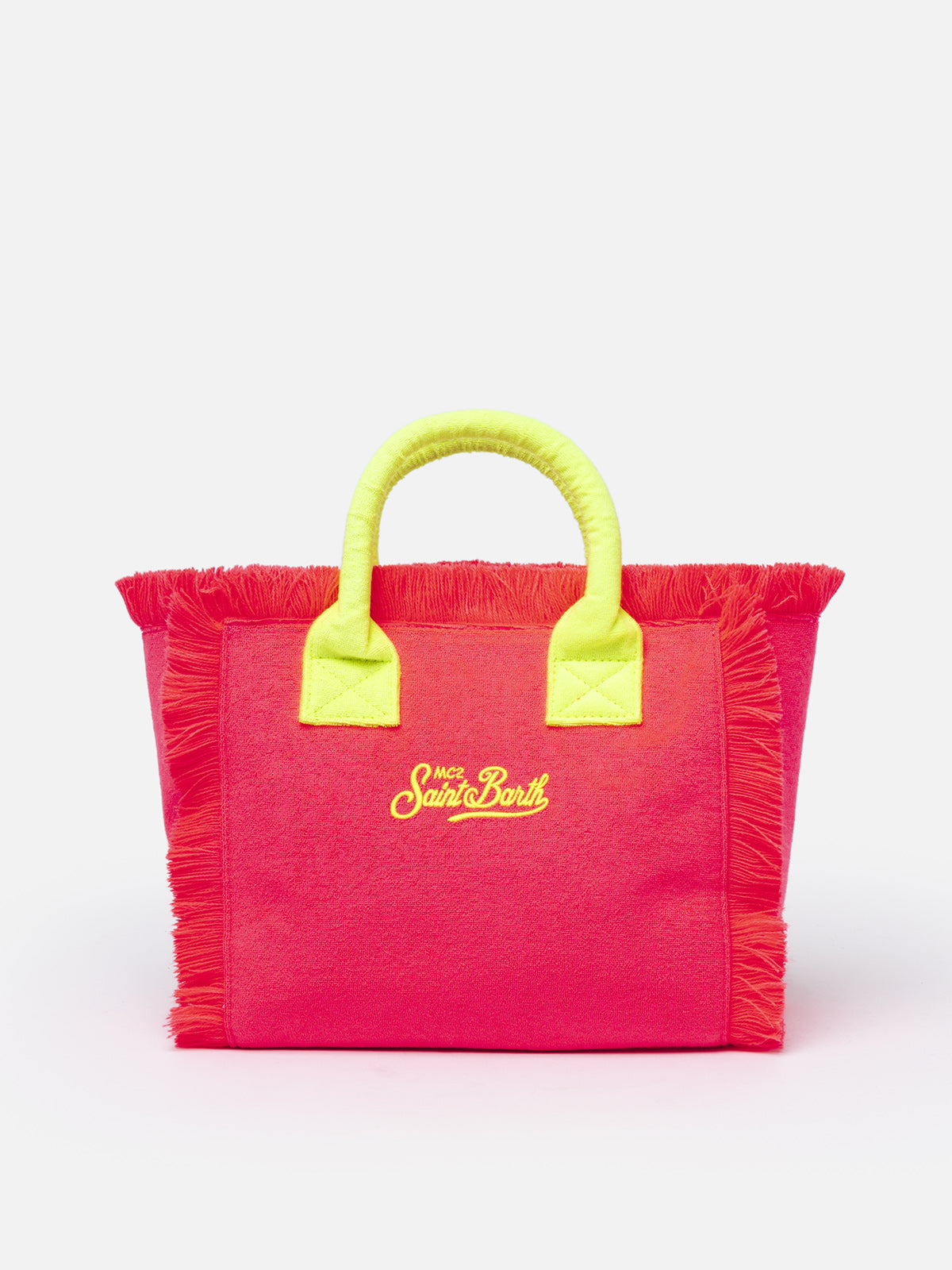 Colette Fuchsia Terry Handbag With Saint Barth Logo Pink Bag