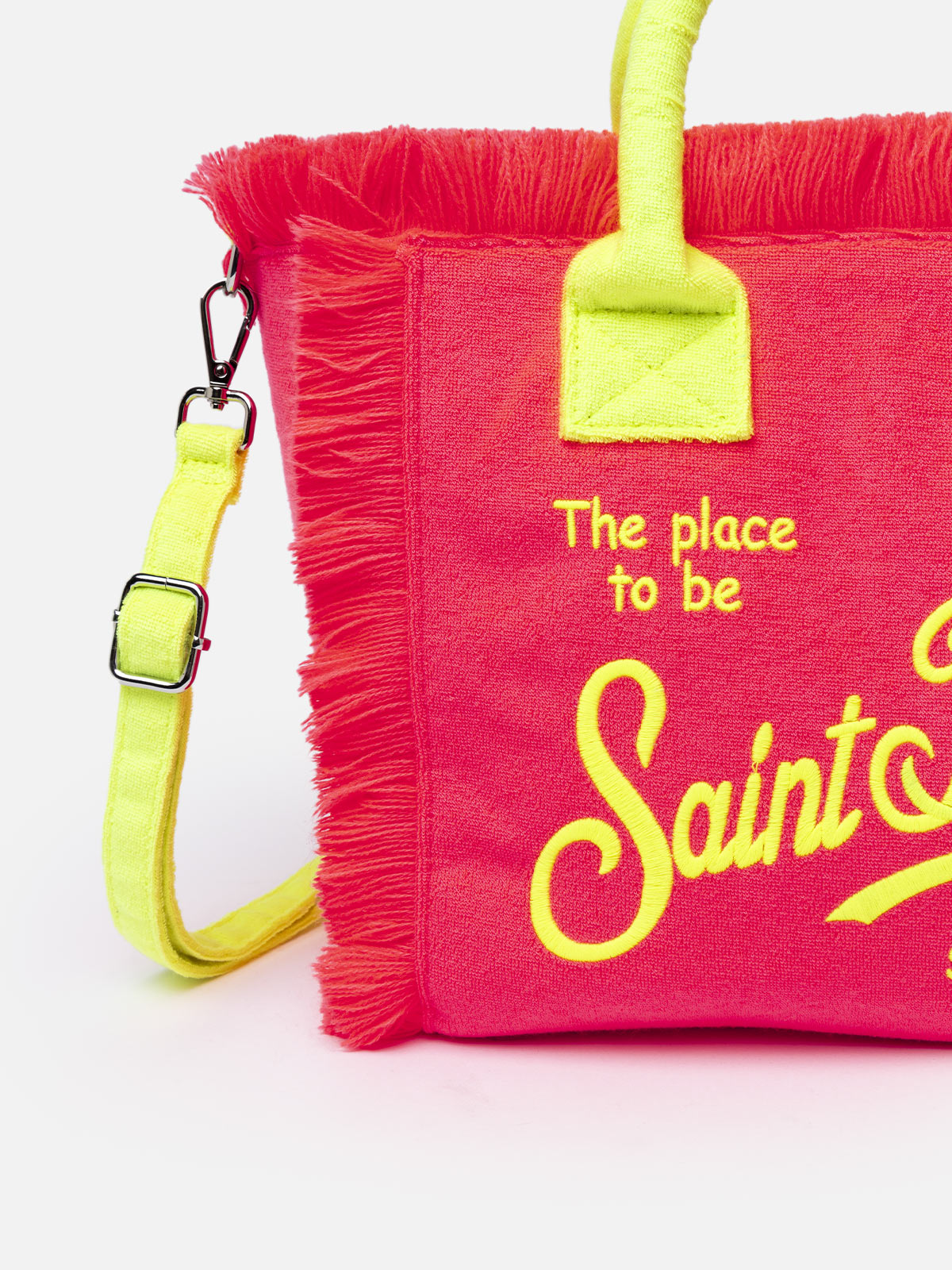 Colette Fuchsia Terry Handbag With Saint Barth Logo Pink Bag