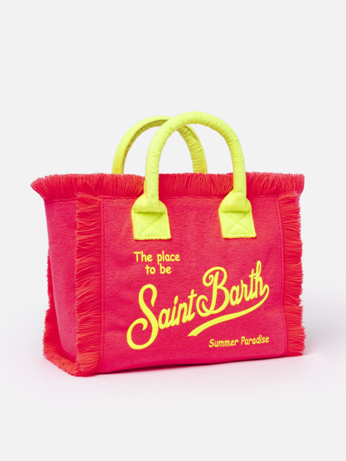Colette Fuchsia Terry Handbag With Saint Barth Logo Pink Bag