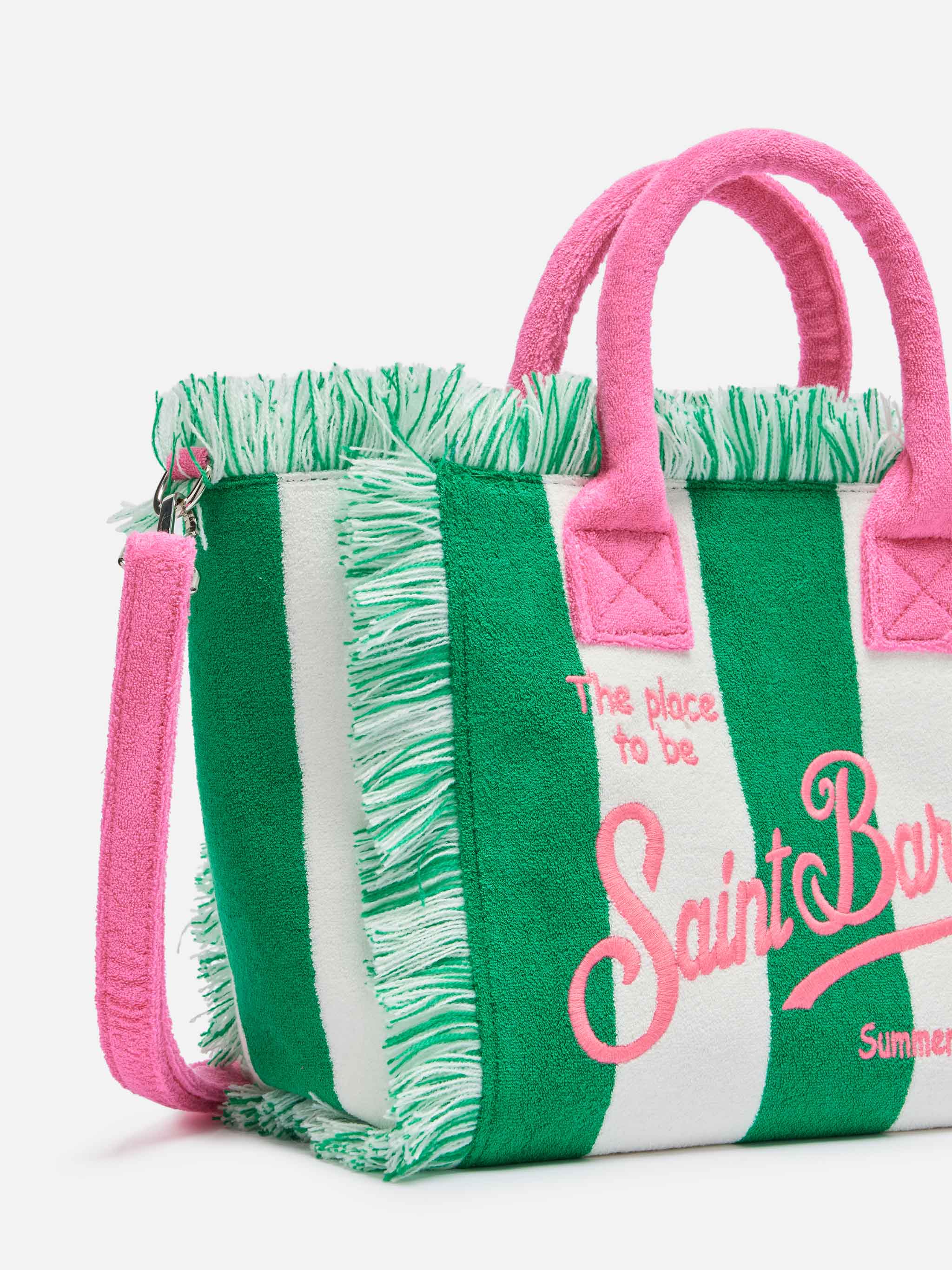 Colette Sponge Green Striped Terry Handbag __single__ Bag