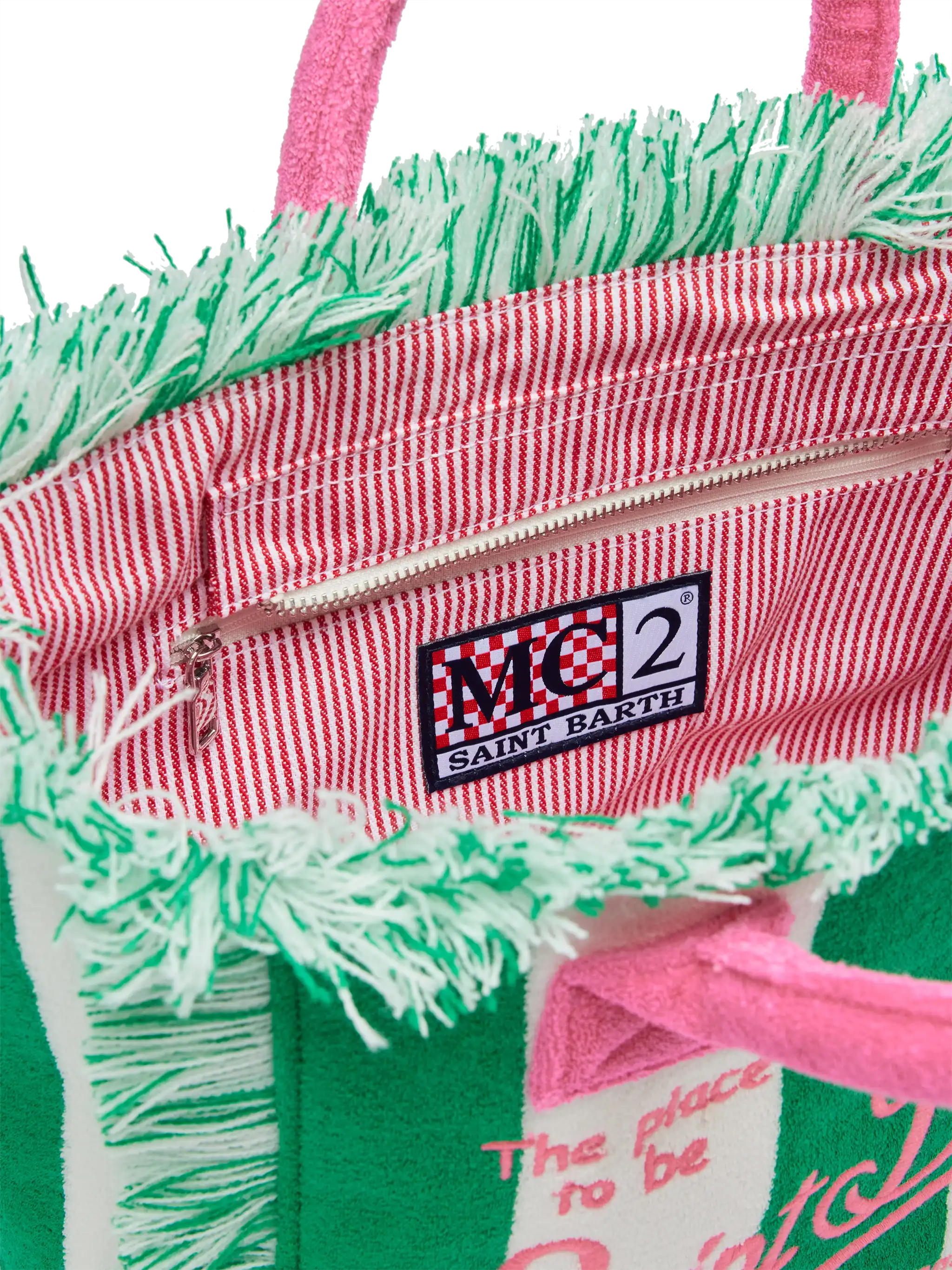 Colette Sponge Green Striped Terry Handbag __single__ Bag