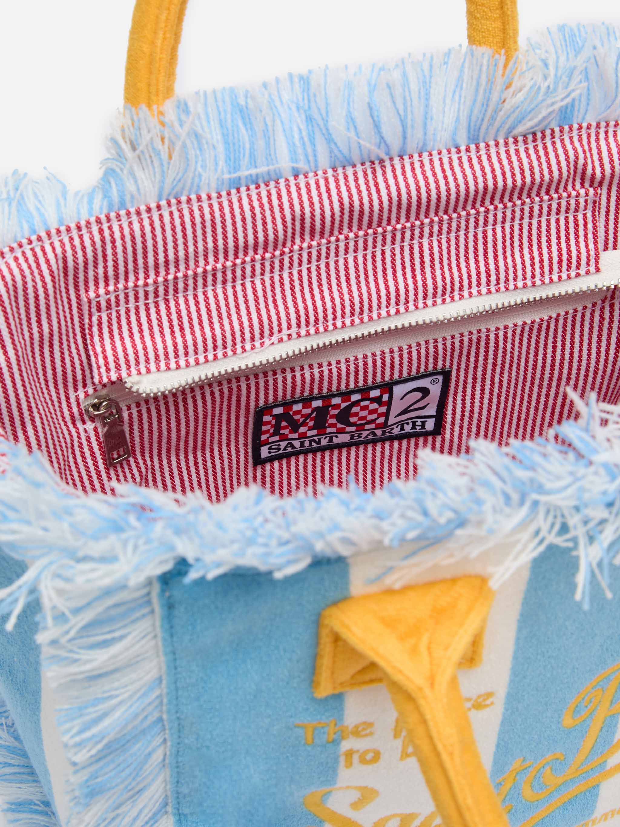 Colette Sponge Light Blue Striped Terry Handbag Bag