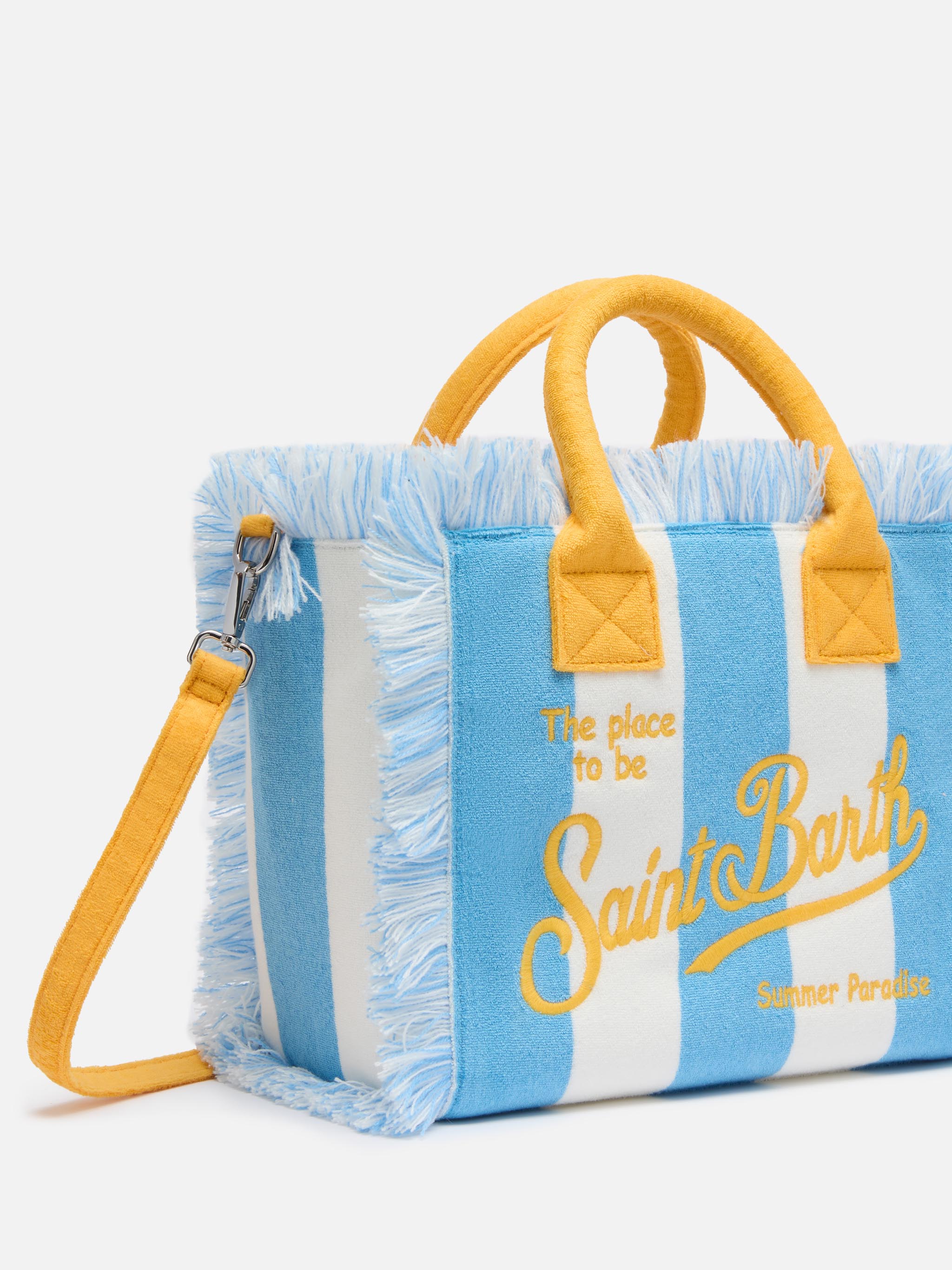Colette Sponge Light Blue Striped Terry Handbag Bag