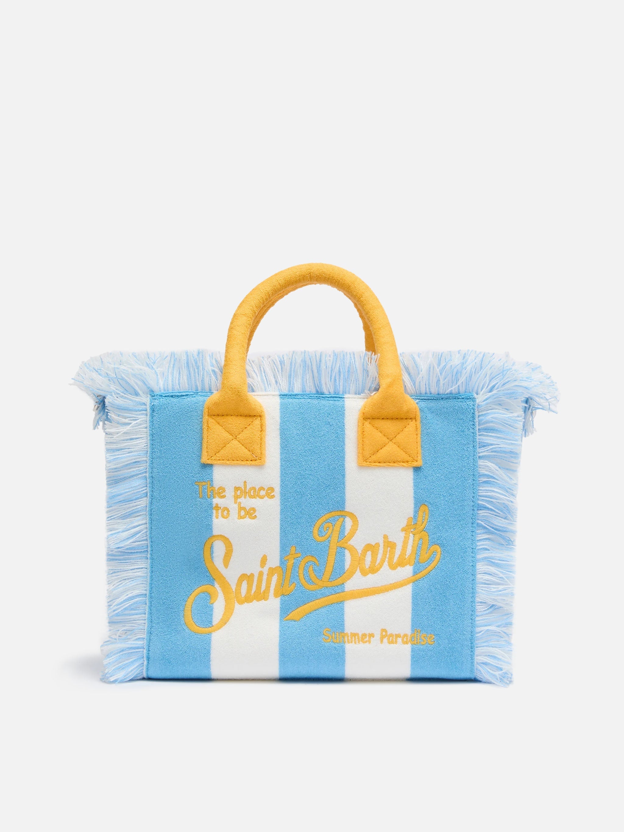 Colette Sponge Light Blue Striped Terry Handbag Bag