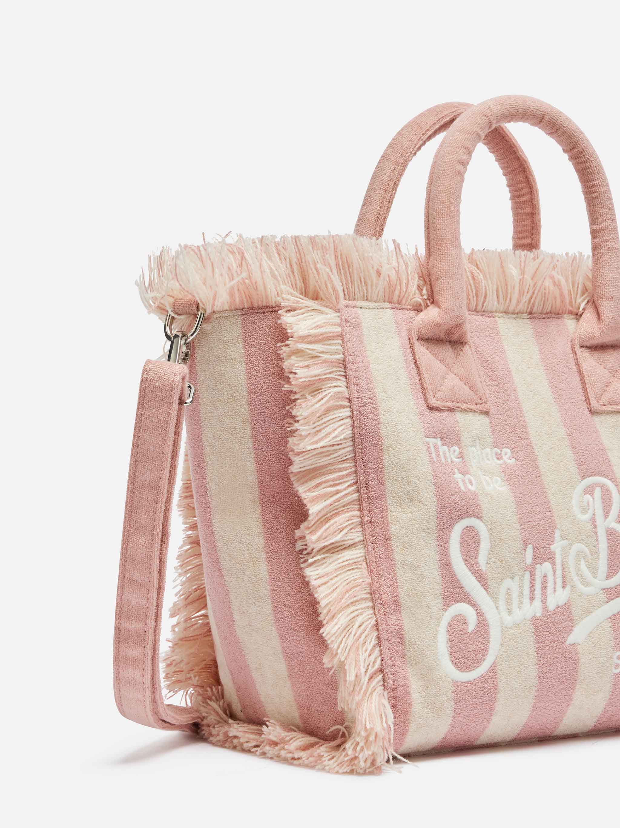 Colette Sponge Light Pink Striped Terry Handbag Bag