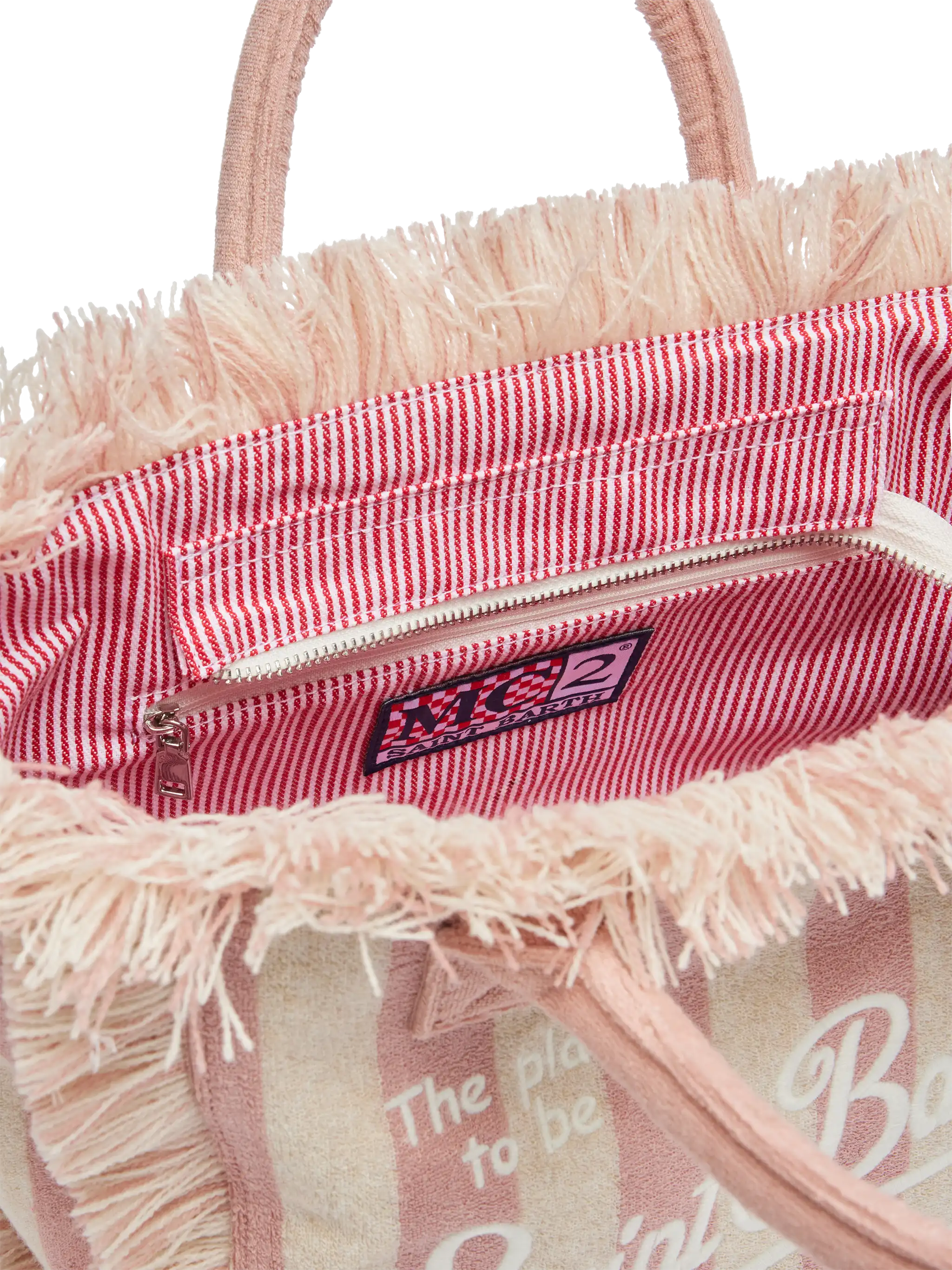 Colette Sponge Light Pink Striped Terry Handbag Bag