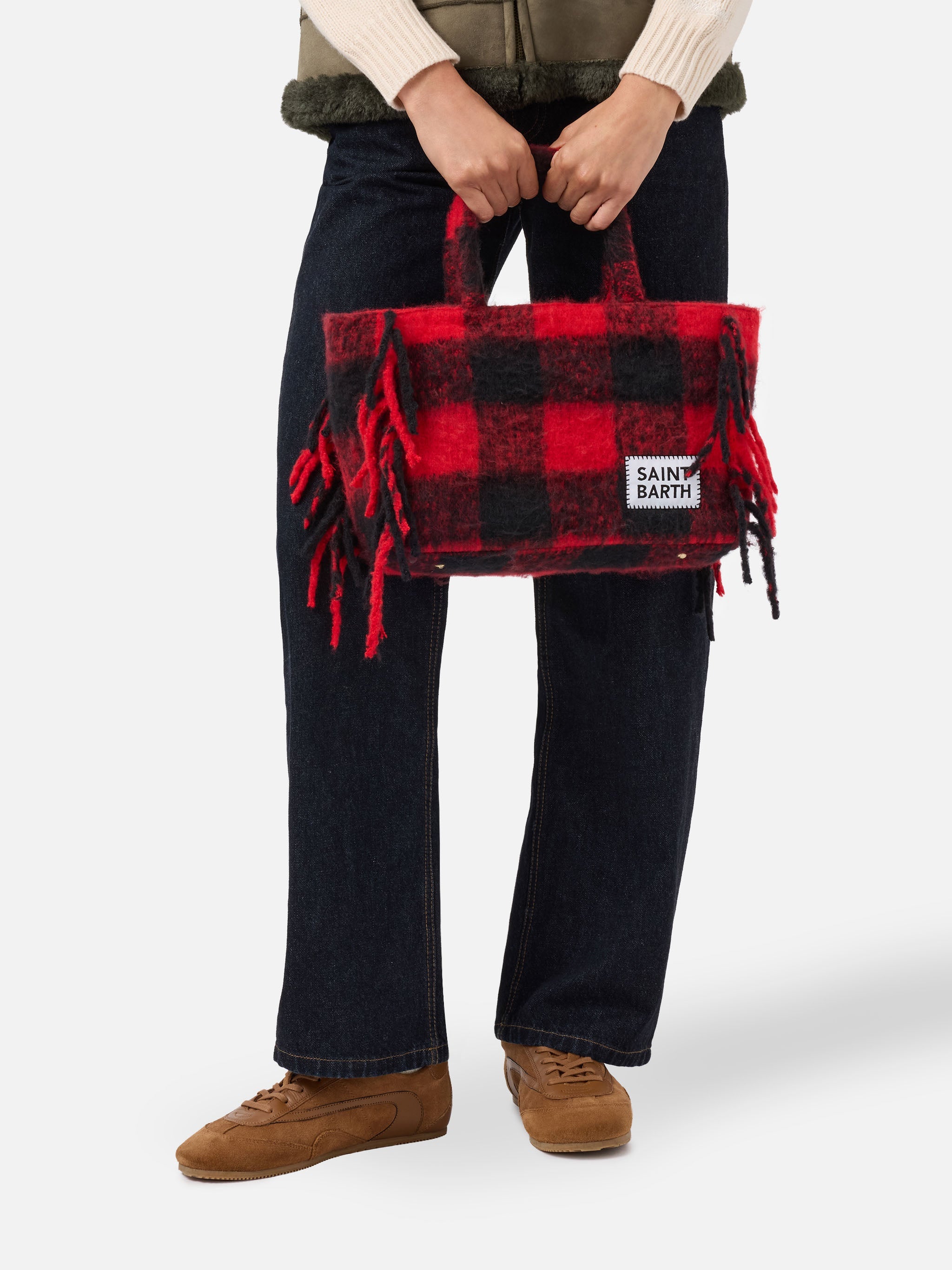 Colette Blanket Handbag With Check Print Bag