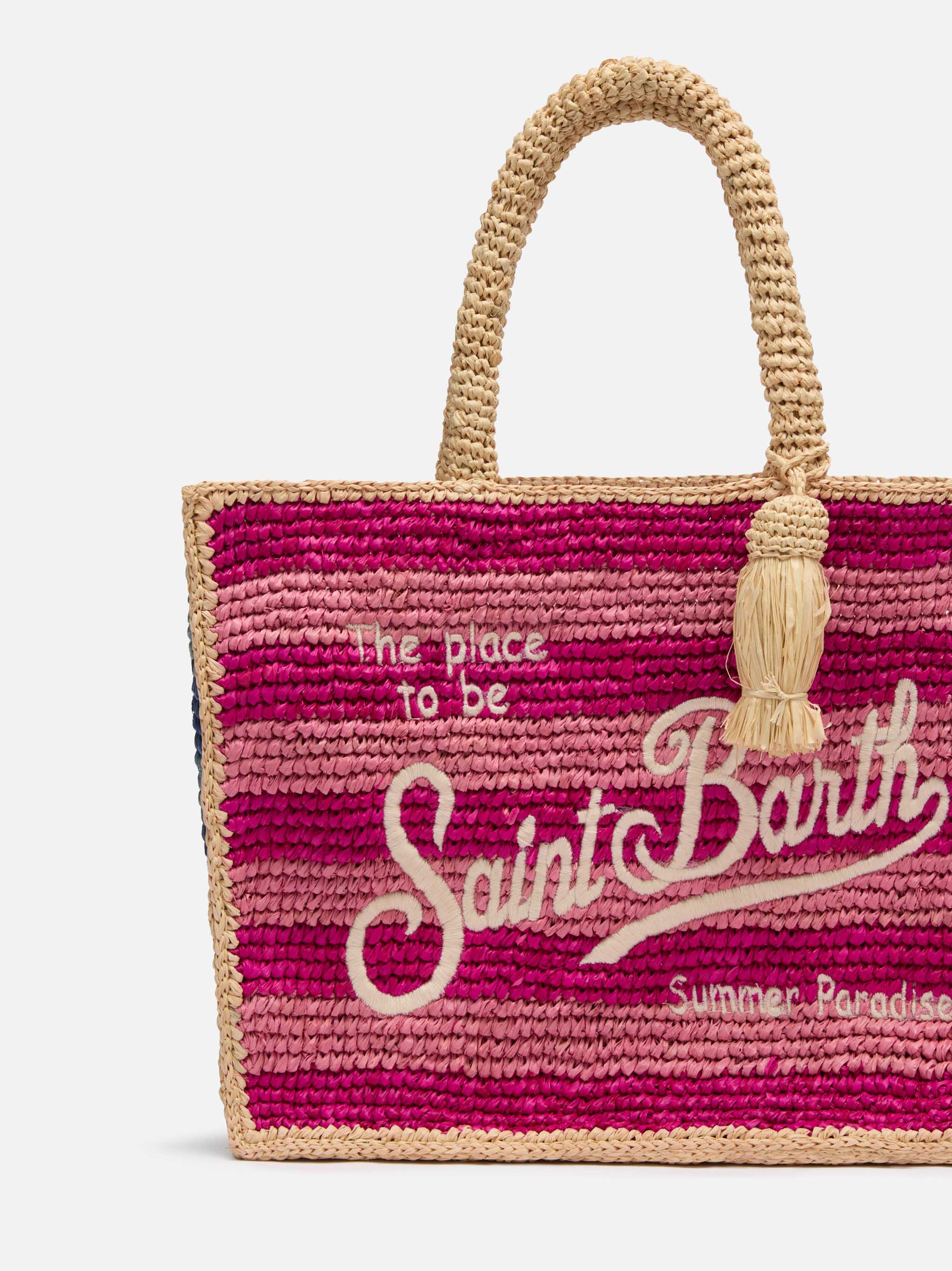 Colette Raffia Multicolor Striped Handbag With Logo Embroidery __single__ Bag