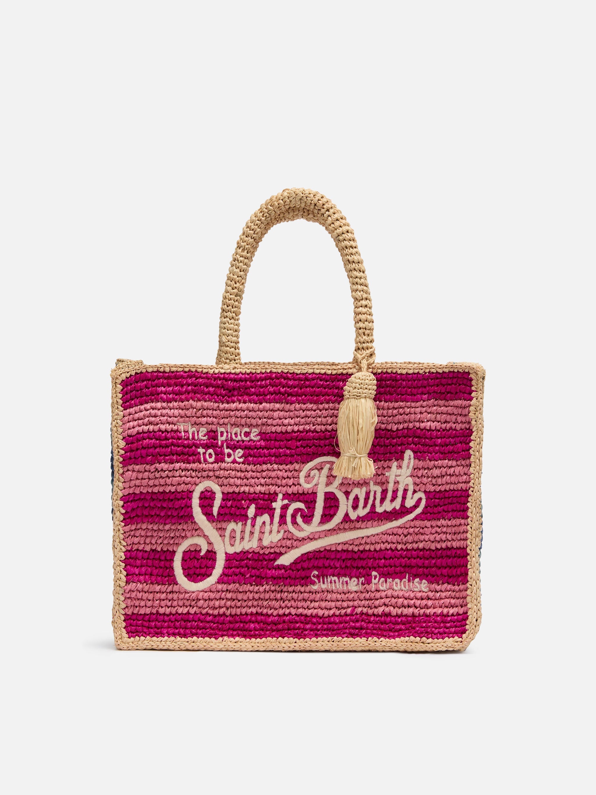 Colette Raffia Multicolor Striped Handbag With Logo Embroidery __single__ Bag