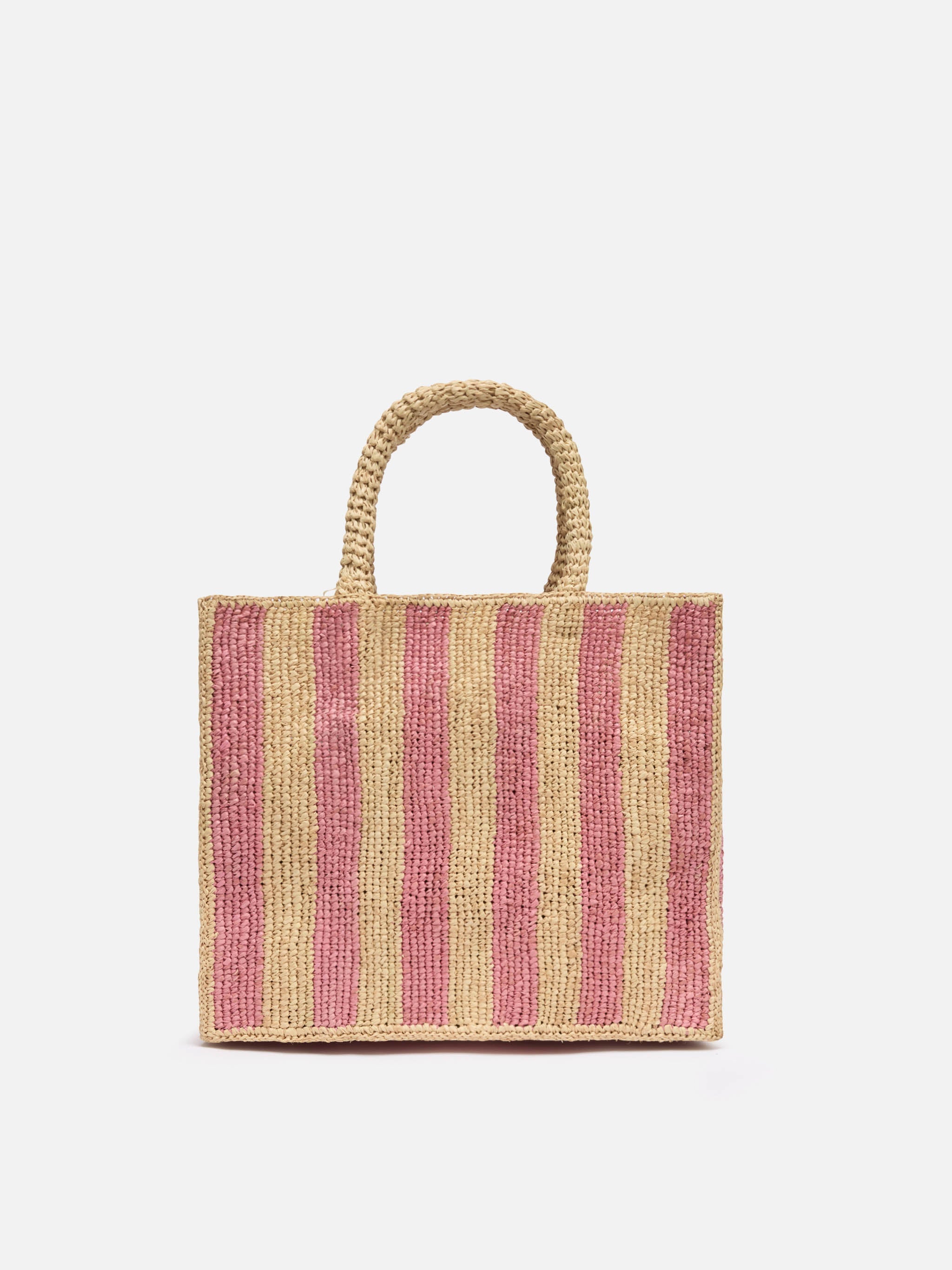 Colette Raffia Pink Striped Handbag With Logo Embroidery __single__ Bag