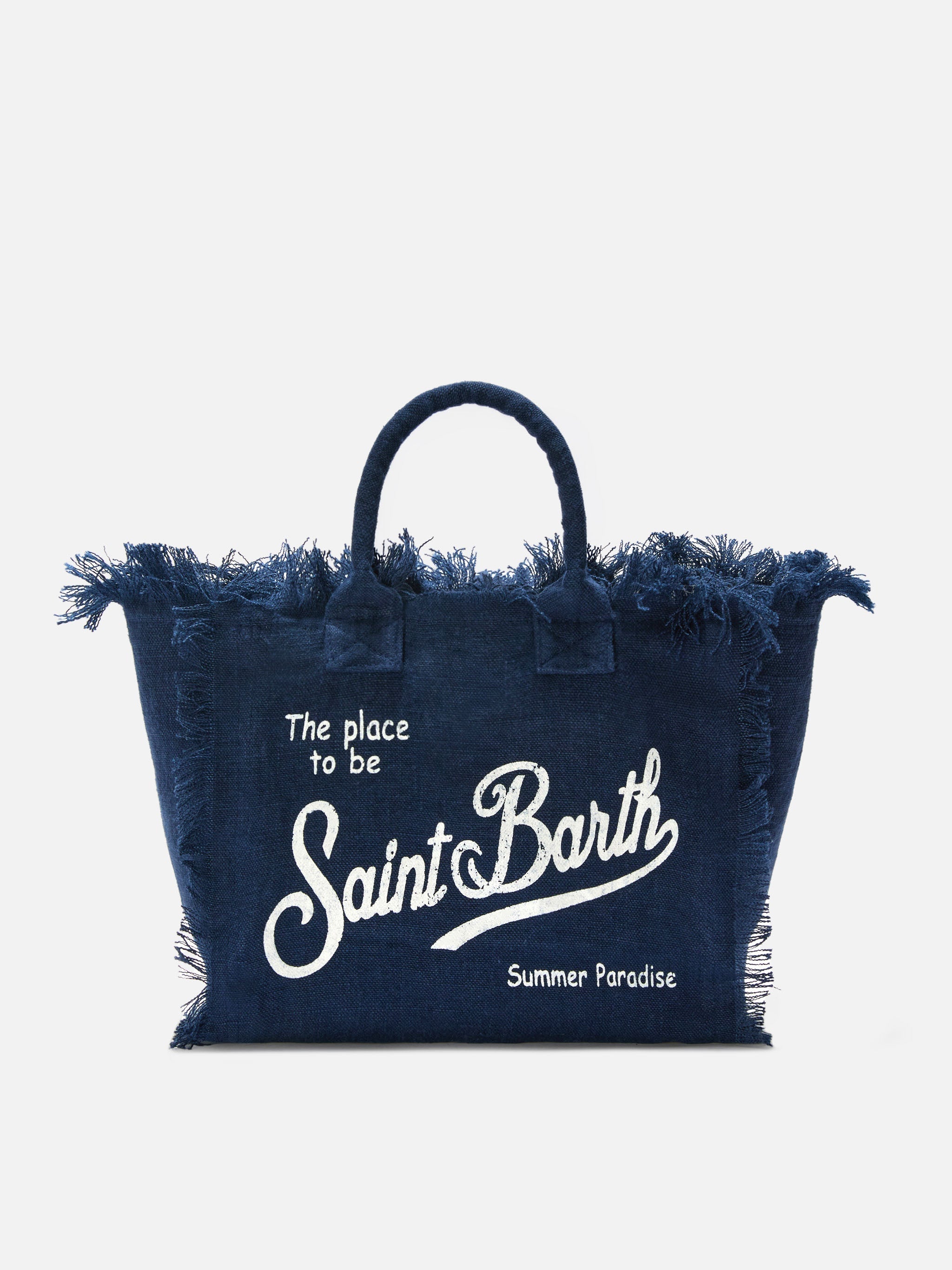 Blue Solid Linen Colette Bag