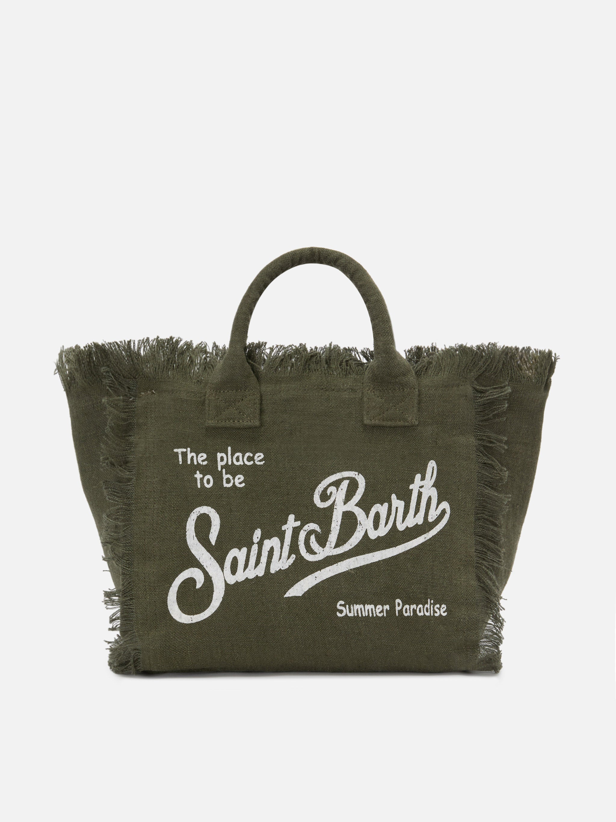 Military Green Solid Linen Colette Bag