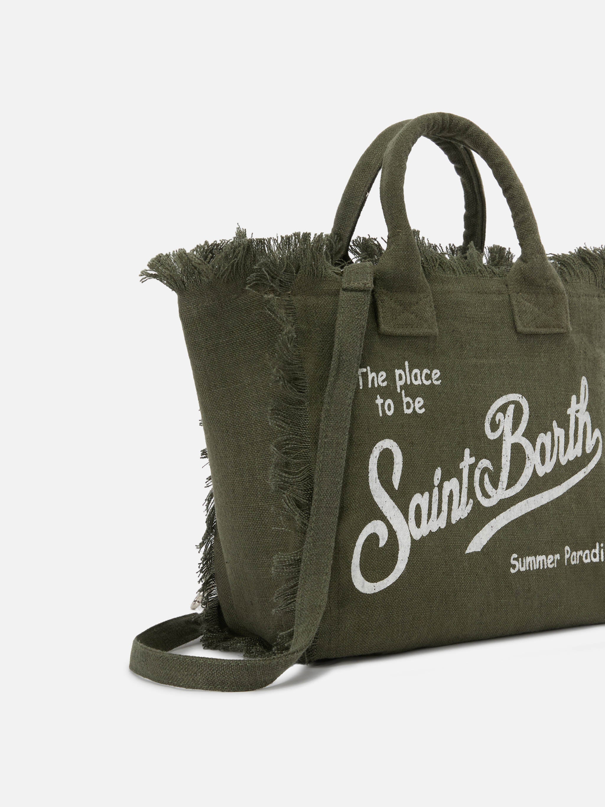 Military Green Solid Linen Colette Bag
