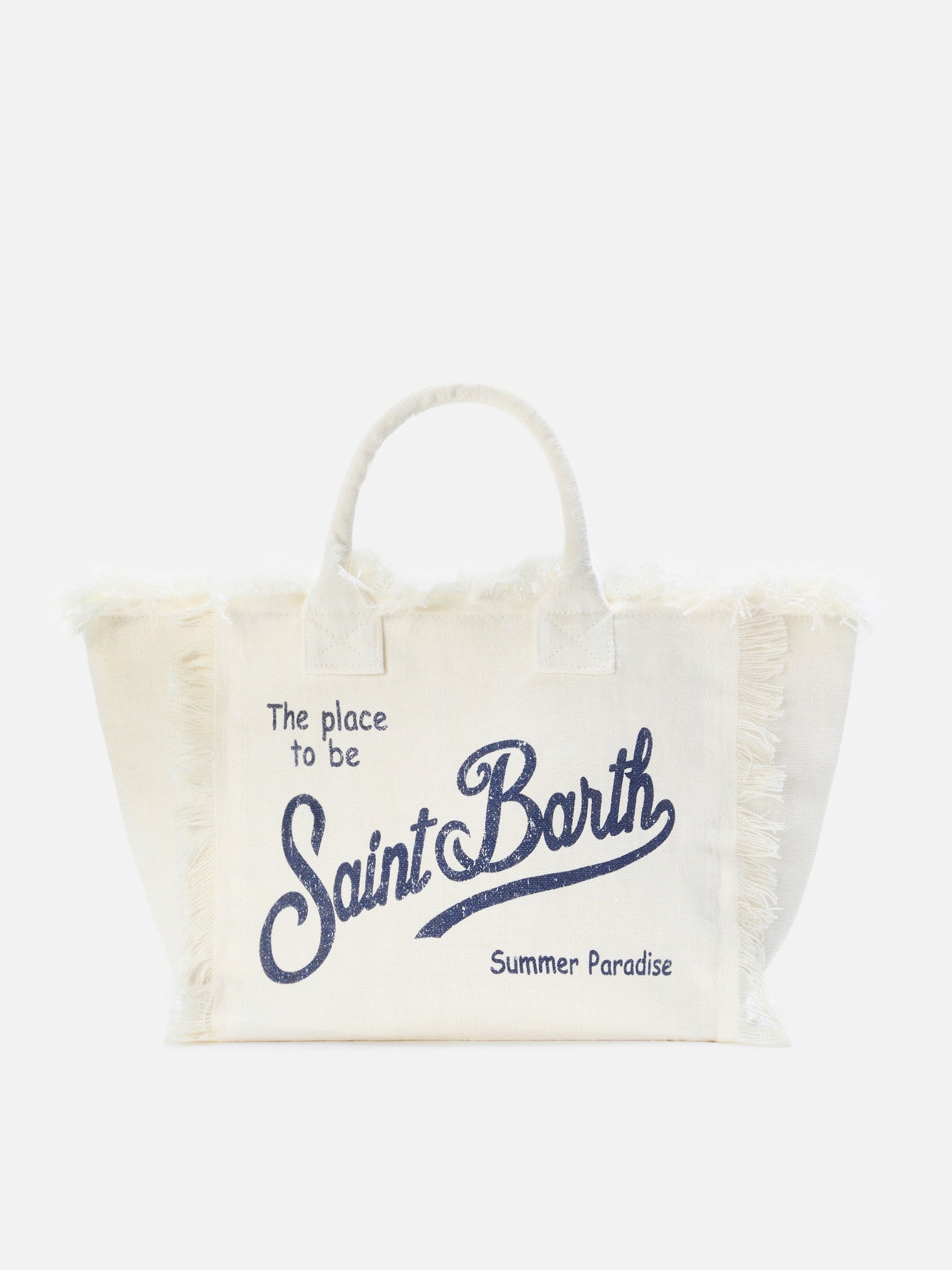 White Solid Linen Colette Bag