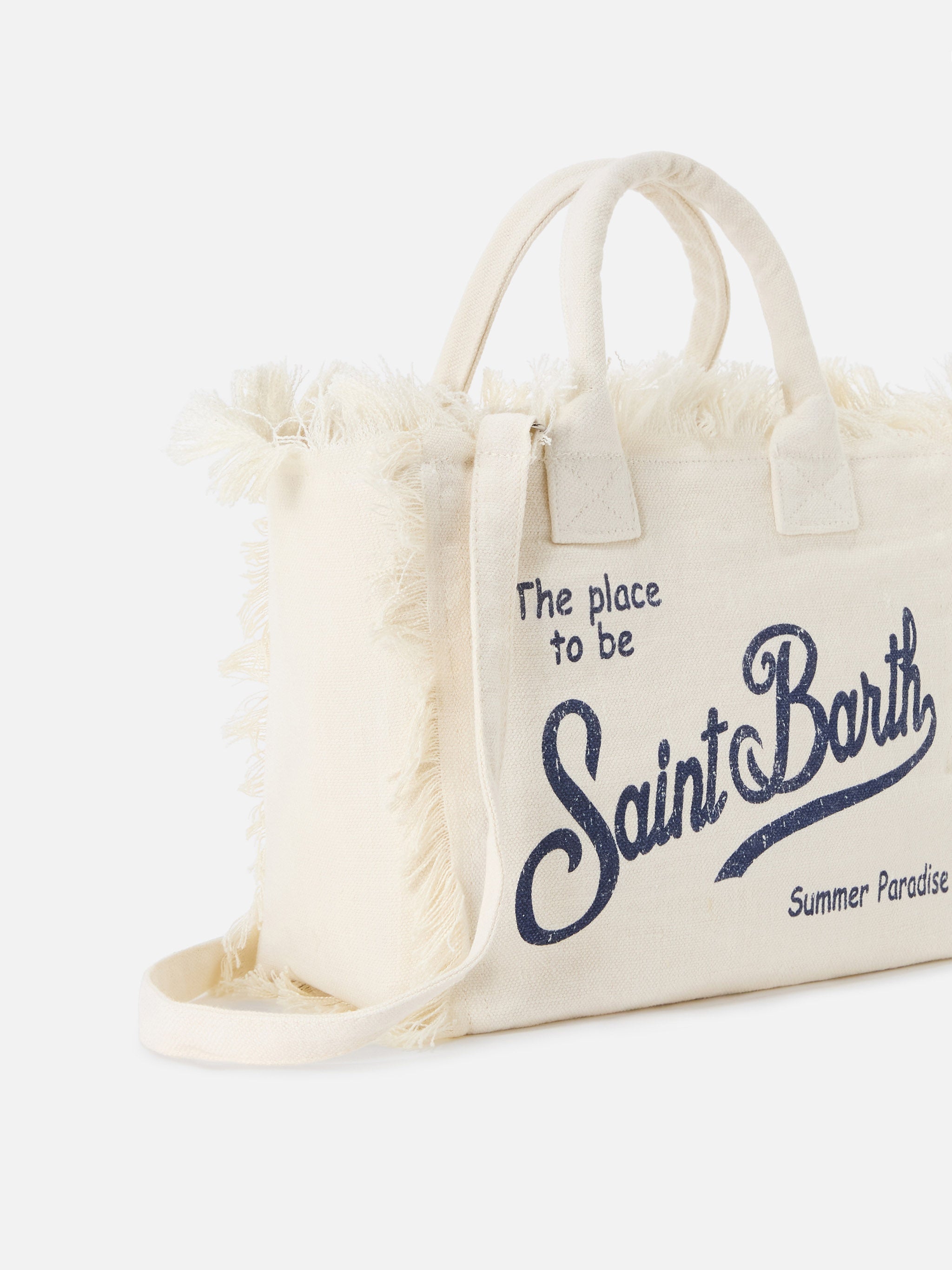 White Solid Linen Colette Bag