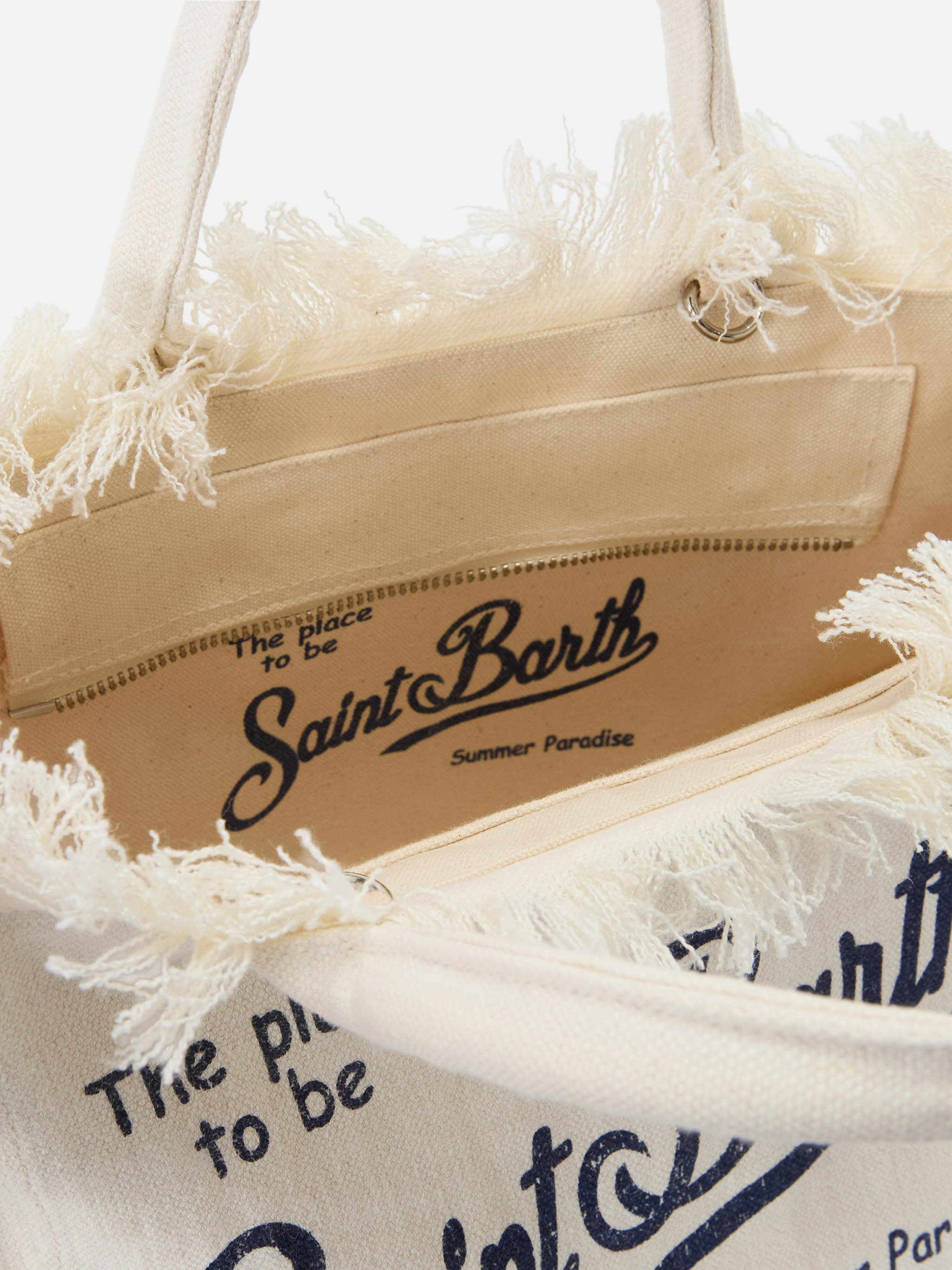 White Solid Linen Colette Bag