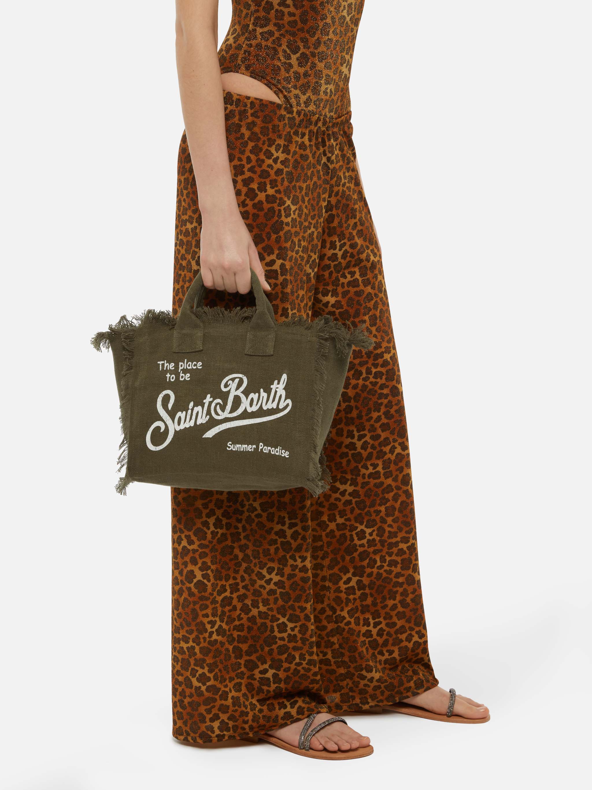 Colette Military Green Handbag Linen Bag