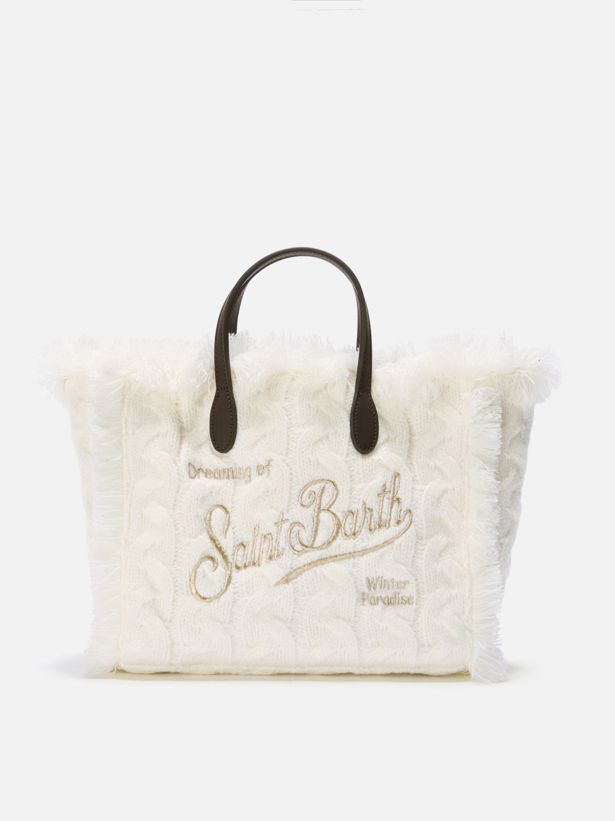 Colette Wool Braid Handbag White Braided Blend Bag