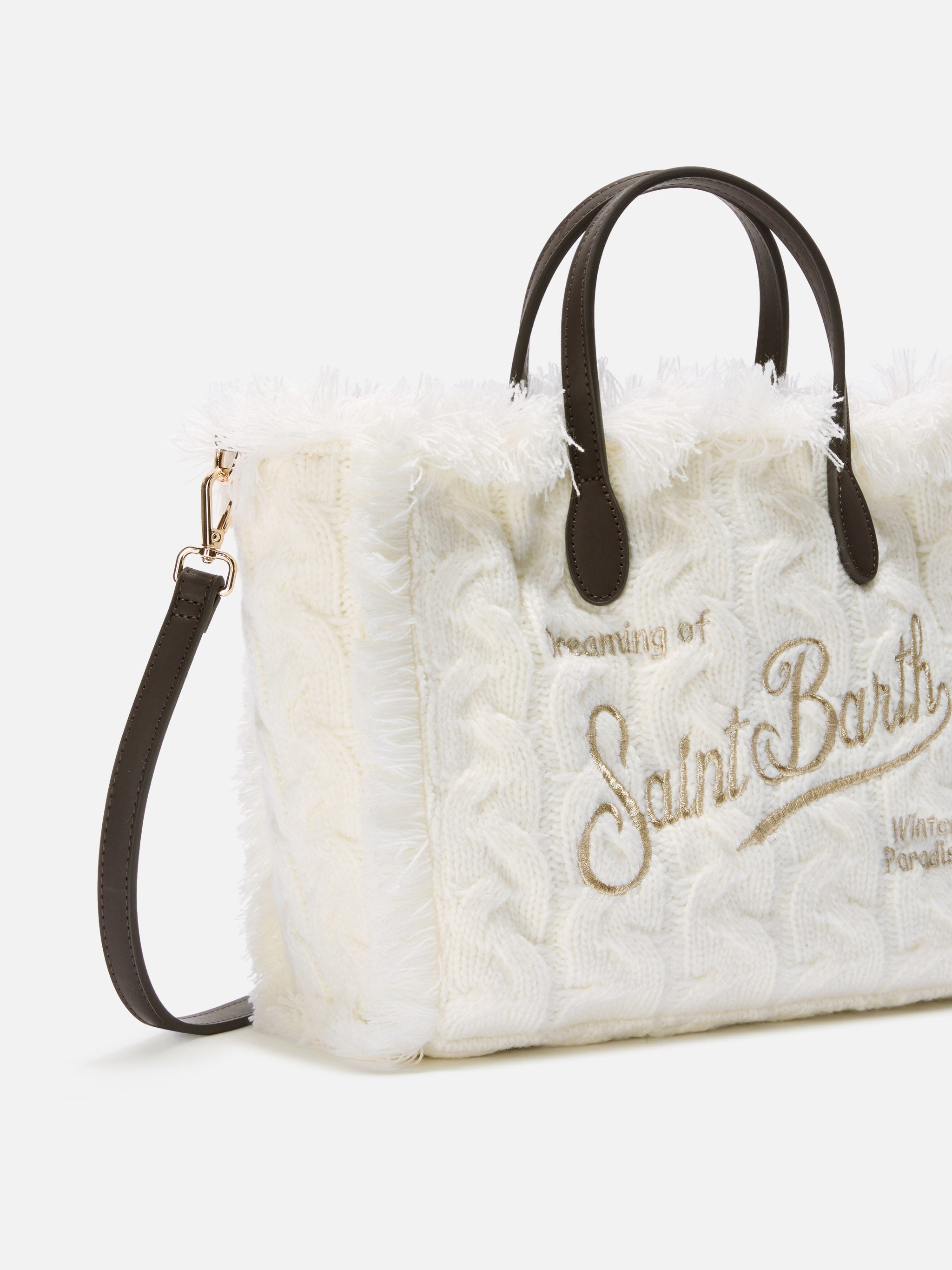 Colette Wool Braid Handbag White Braided Blend Bag