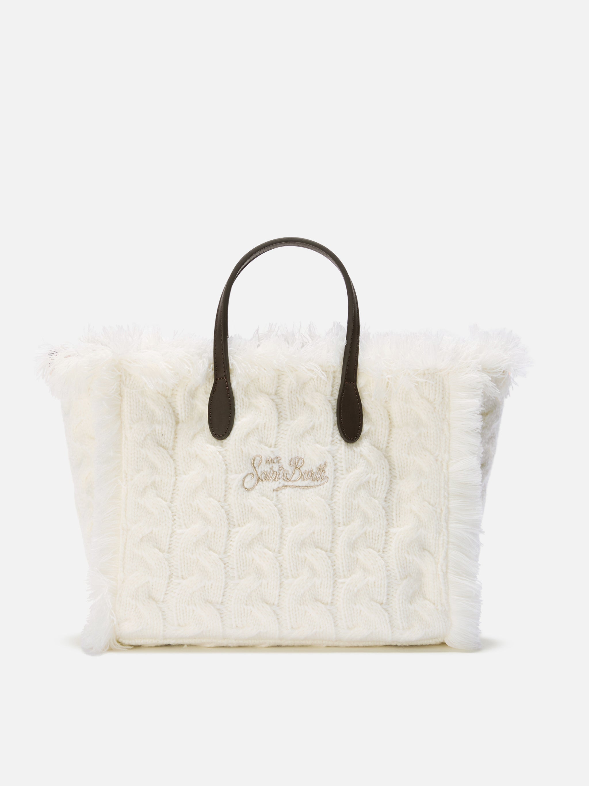 Colette Wool Braid Handbag White Braided Blend Bag