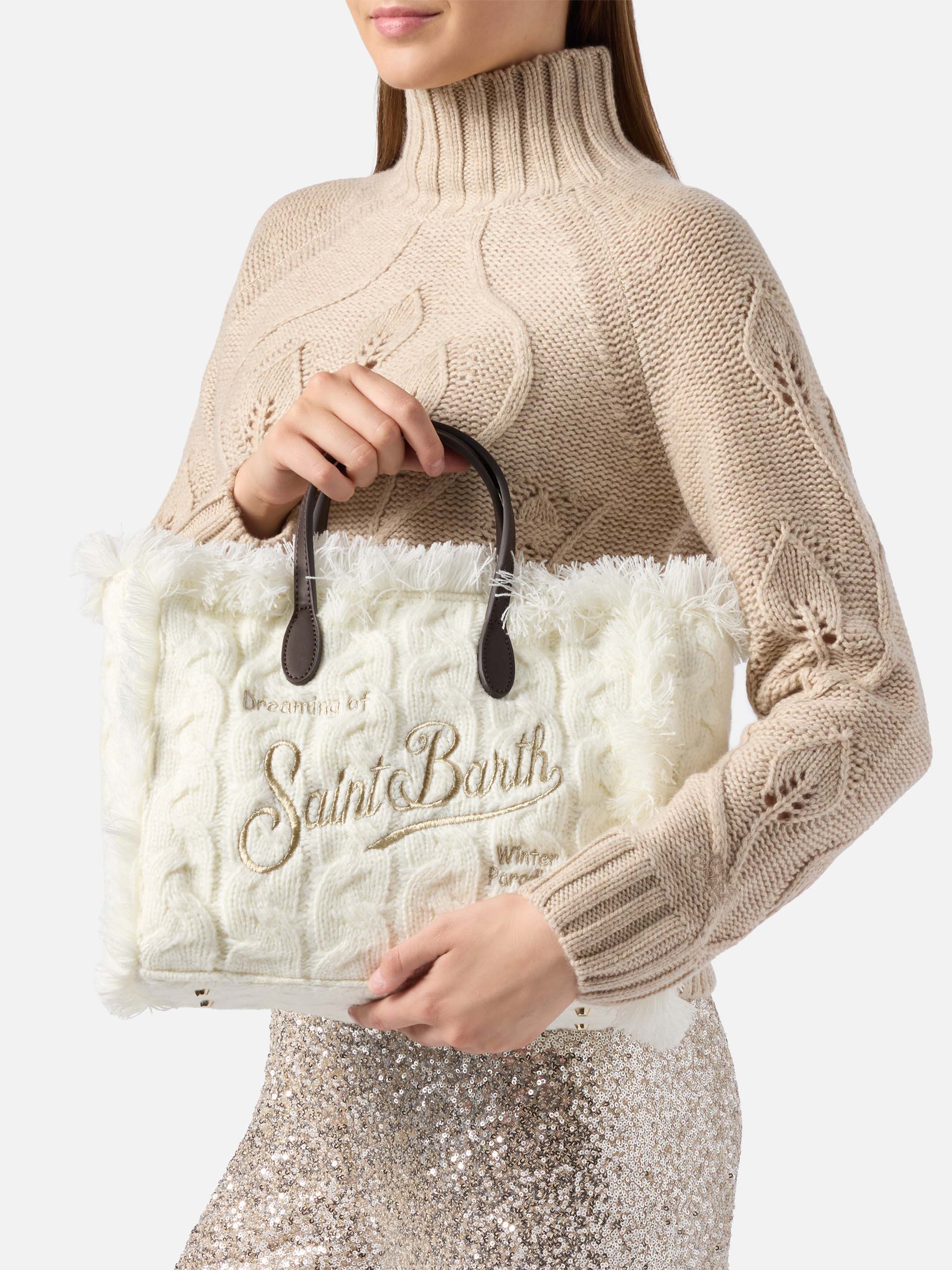 Colette Wool Braid Handbag White Braided Blend Bag